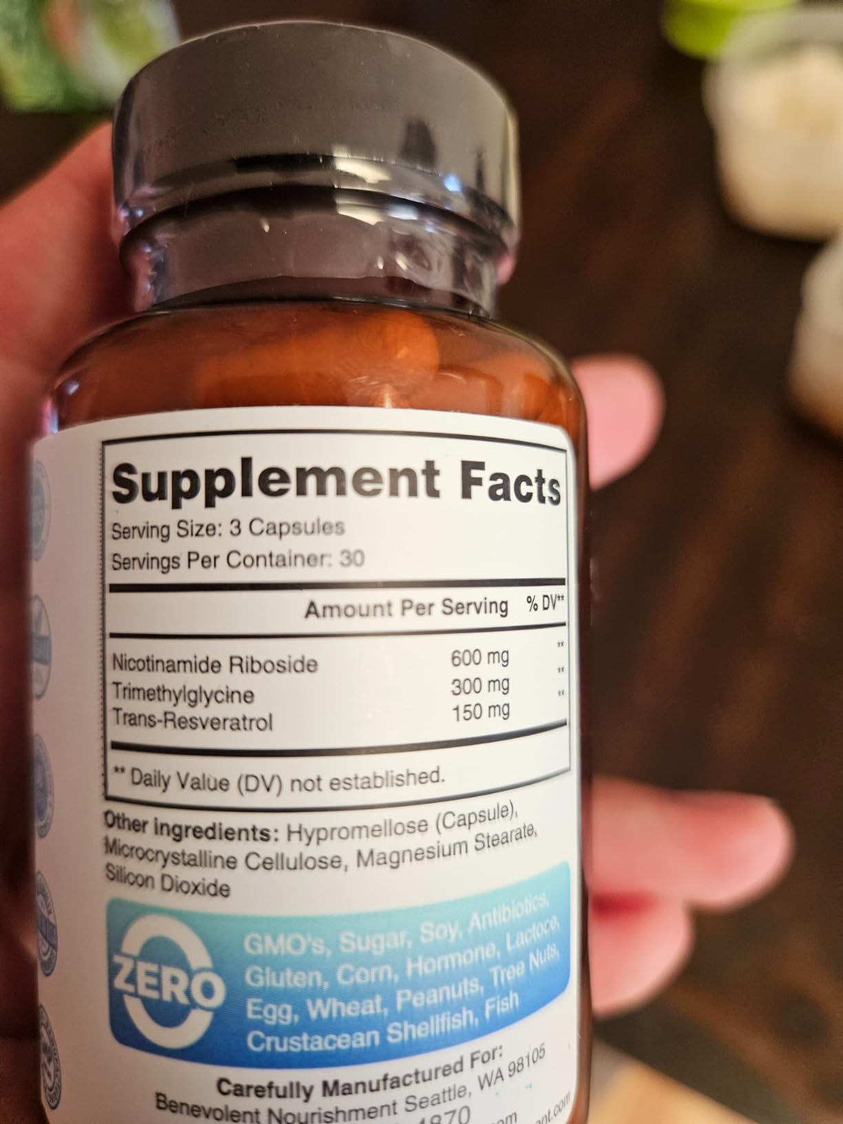 Benevolent Advanced NMN Supplement 1000mg (98% Purity) - 5-in-1 NMN Longevity Matrix with Zynamite & PQQ for Increased NAD+ Levels, Cellular Energy, Cognitive & Healthy Aging - 60 Vegan Capsules customer photo 2