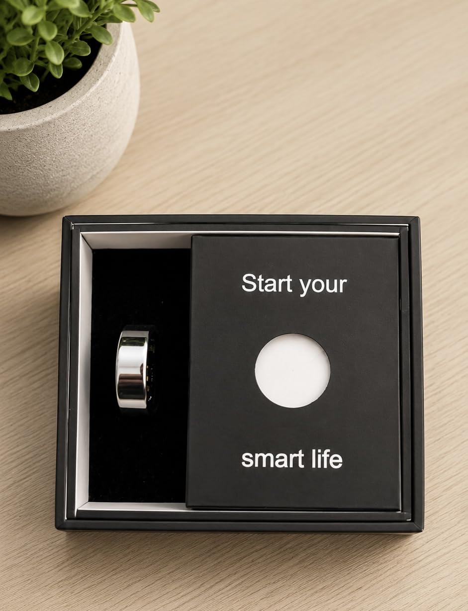 Smart Health Ring, Featuring Stress and Sleep Monitoring Functions, Compatible with iOS and Android, Waterproof Fitness Tracker for Women & Men, No Subscription Fee. (Silver, 11) customer photo 1