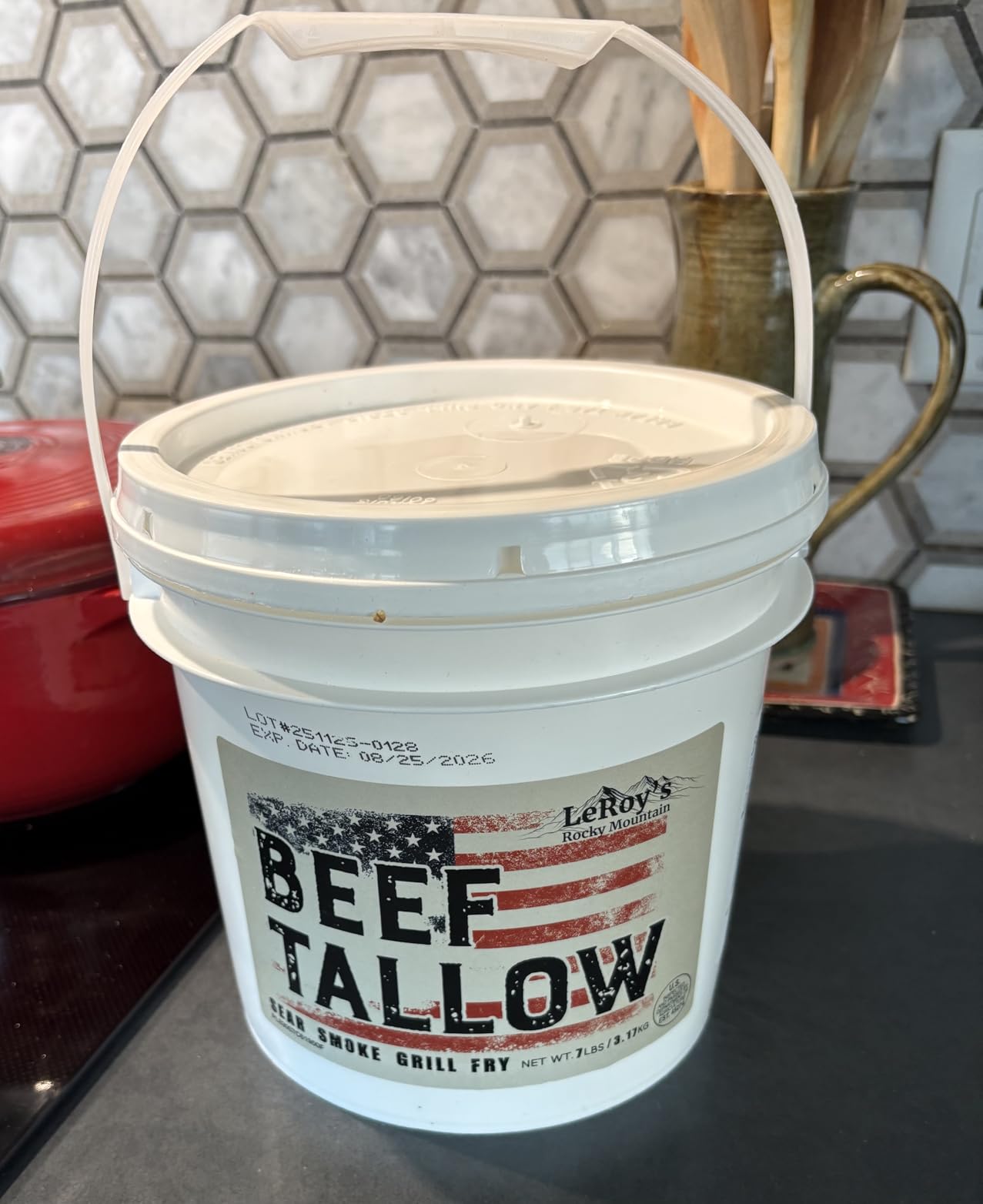 LeRoy's Rocky Mountain Beef Tallow - 30 oz Jar - 100% Pure Rendered Beef Fat for Cooking, Frying & Grilling - High Smoke Point - Keto, Paleo & Carnivore Diet Friendly - No Additives, USA Made customer photo 1
