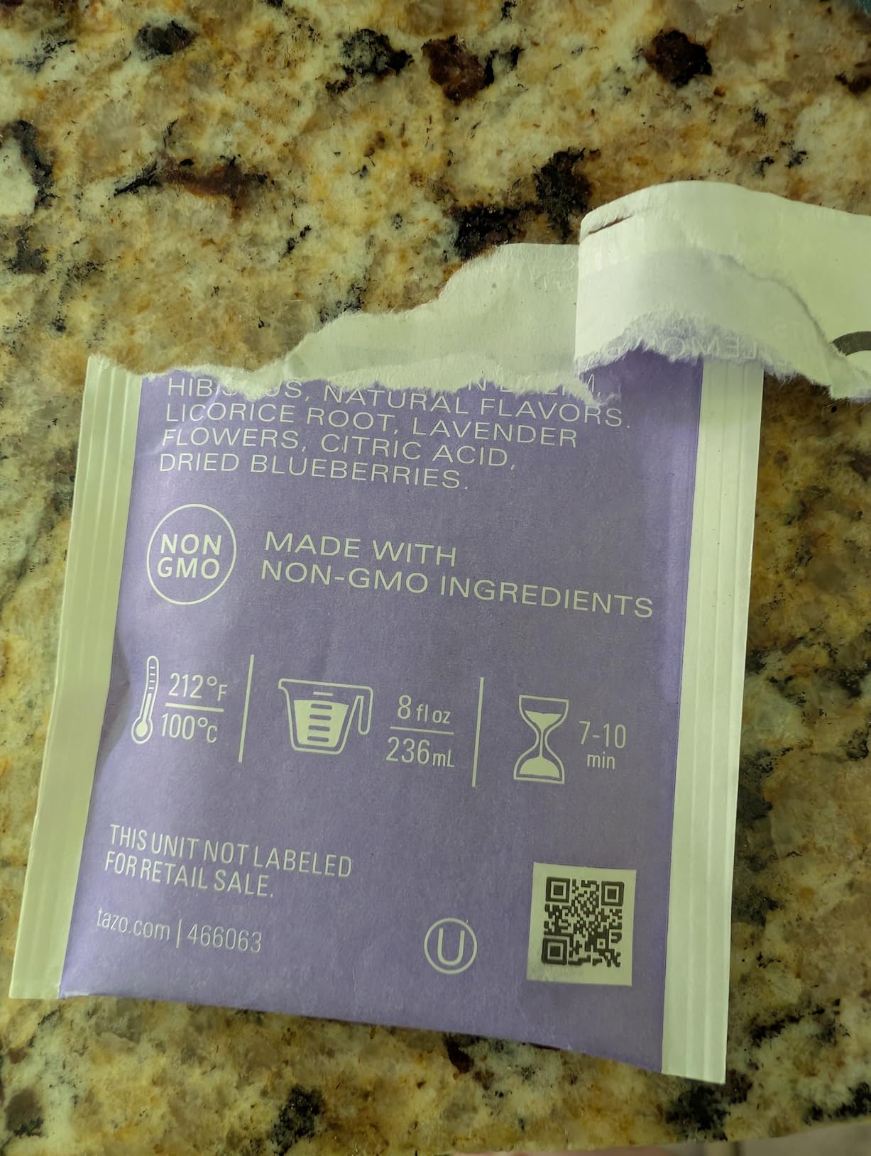 TAZO Herbal Tea Bags, Stress Unwind Blueberry Lavender Lemon Balm, 16 Count (Pack of 1) customer photo 1