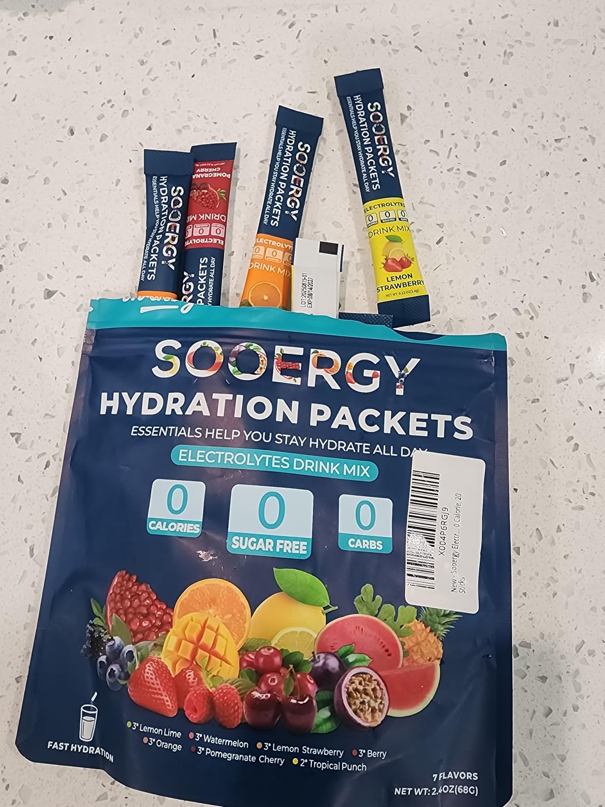 TREVI Everyday Sugar Free Electrolytes - Essential Drink Mix Hydration Powder Packets - 20 Count - Favorites Variety Pack - Sour Cherry, Strawberry Kiwi, Berry Lemonade, Arctic Frost customer photo 2