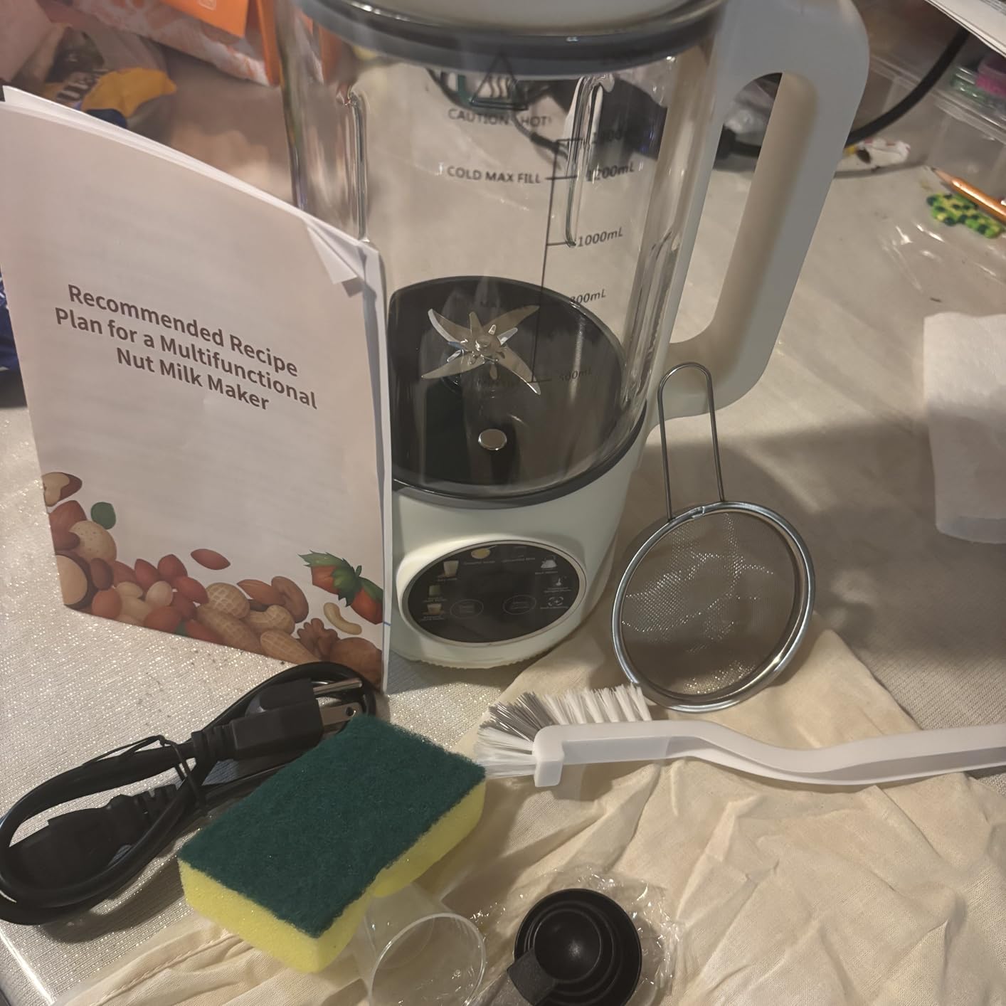 8-in-1 Nut Milk Maker, 50oz Glass Soy Almond Oat Milk Machine with 20-Blades, Delay Start, Constant Temperature, Self-Cleaning, Overheat Protection, Recipe Included customer photo 1