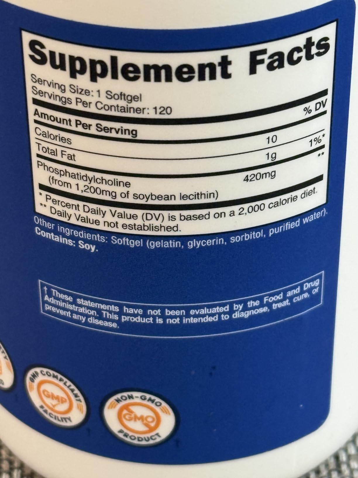 Nutricost Phosphatidylcholine (420mg) 120 Softgels - GMO-Free, Gluten-Free customer photo 1