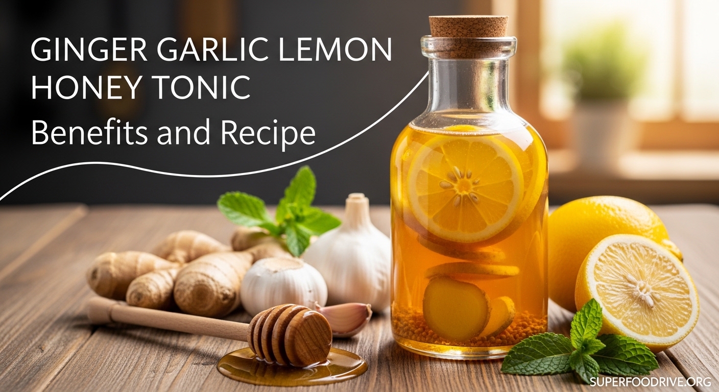 Ginger Garlic Lemon Honey Tonic Benefits and Recipe