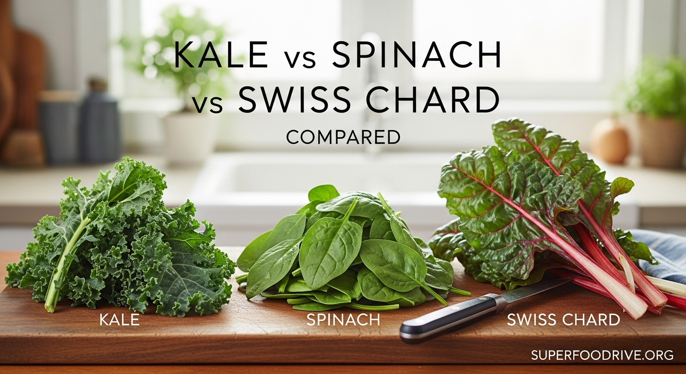 Kale vs Spinach vs Swiss Chard Compared