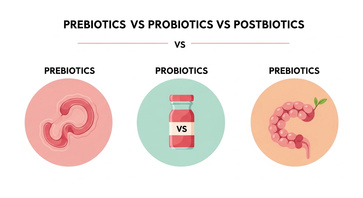 Prebiotics vs Probiotics vs Postbiotics
