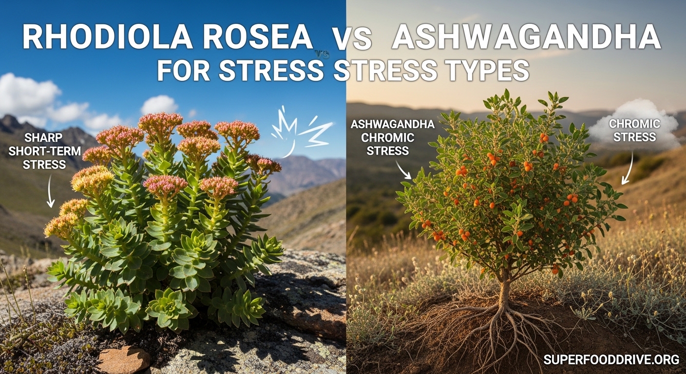 Rhodiola Rosea vs Ashwagandha for Stress Types