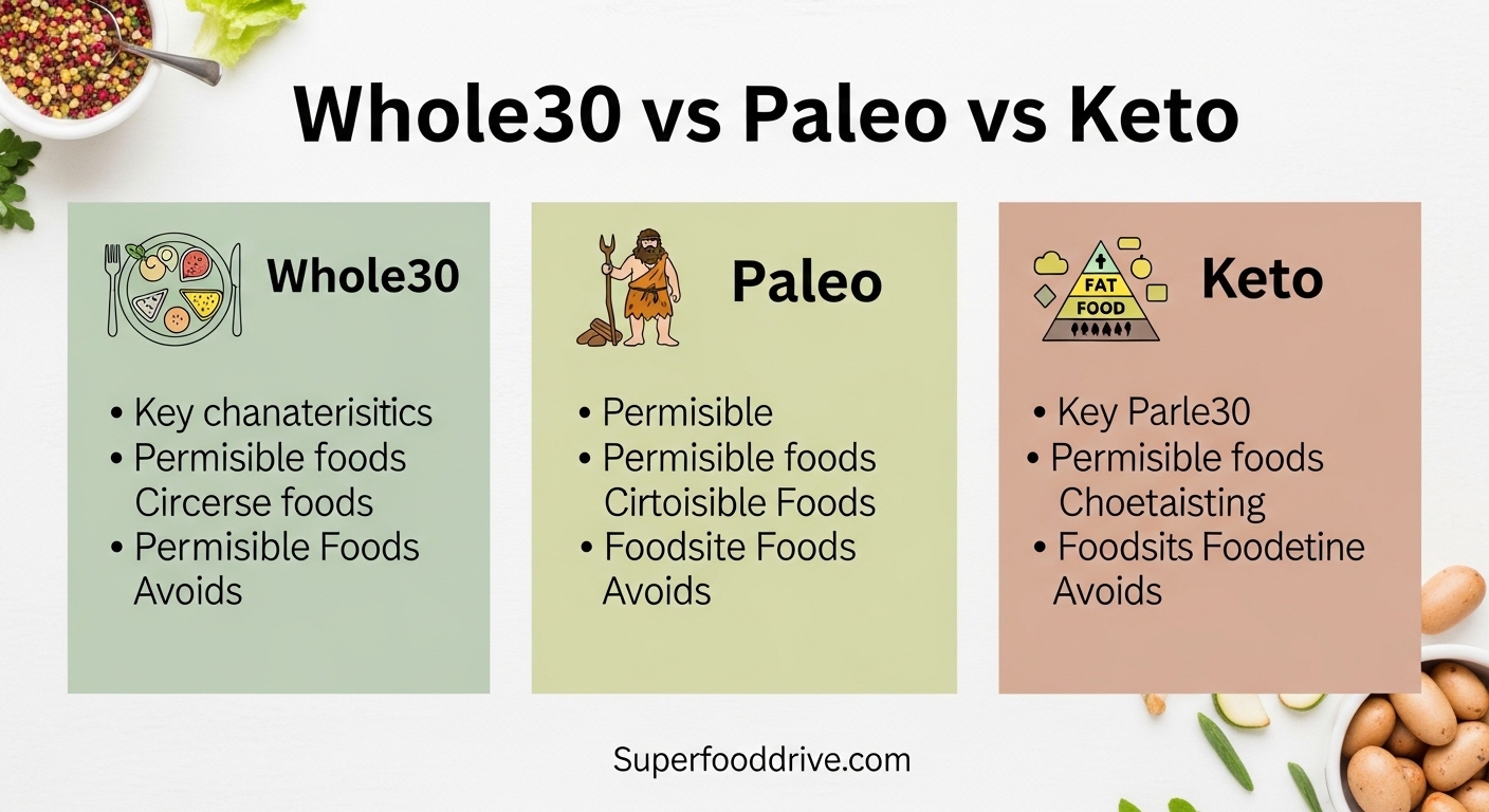Whole30 vs Paleo vs Keto