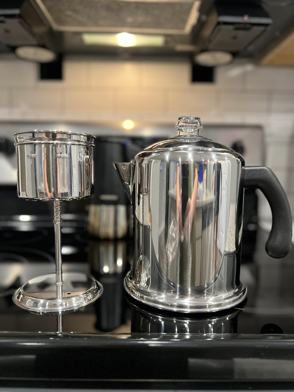 Farberware Classic Stainless Steel Yosemite Coffee Percolator, 8-Cup | Fuller, richer flavor, percolator coffee maker, coffee percolator stovetop, permanent filter basket, dishwasher safe customer photo 1