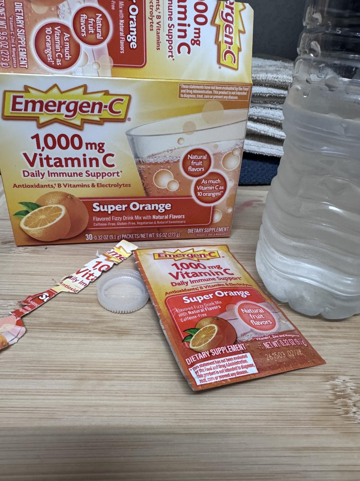 Emergen-C 1000mg Vitamin C Powder for Daily Immune Support Caffeine Free with Zinc and Manganese, B Vitamins and Electrolytes, Super Orange Flavor - 30 Count customer photo 1