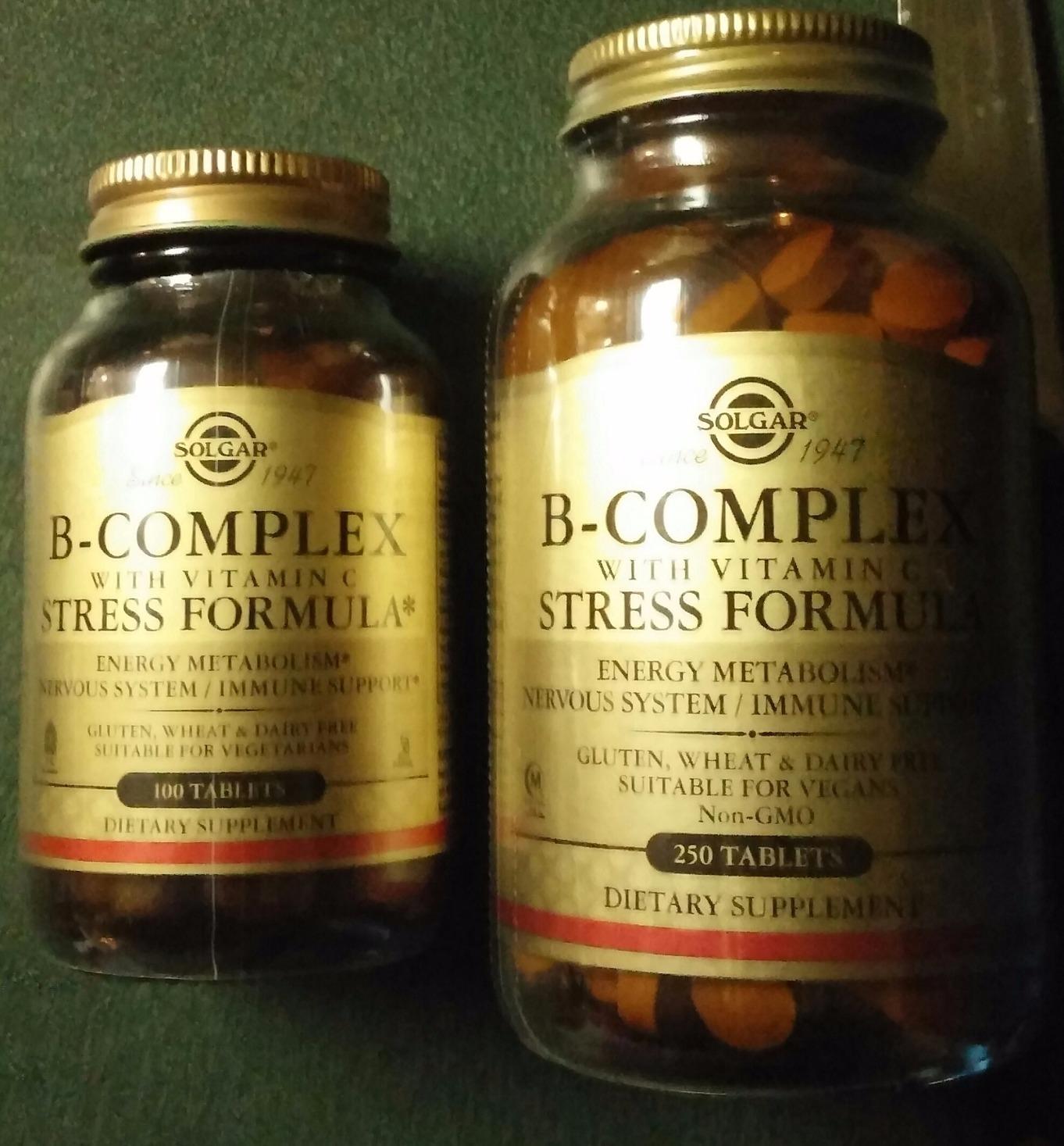 Solgar B-Complex with Vitamin C Stress Formula, 250 Tablets - Energy Metabolism, Nervous System & Immune Support - Non-GMO, Vegan, Gluten Free, Dairy Free, Kosher - 125 Servings customer photo 1