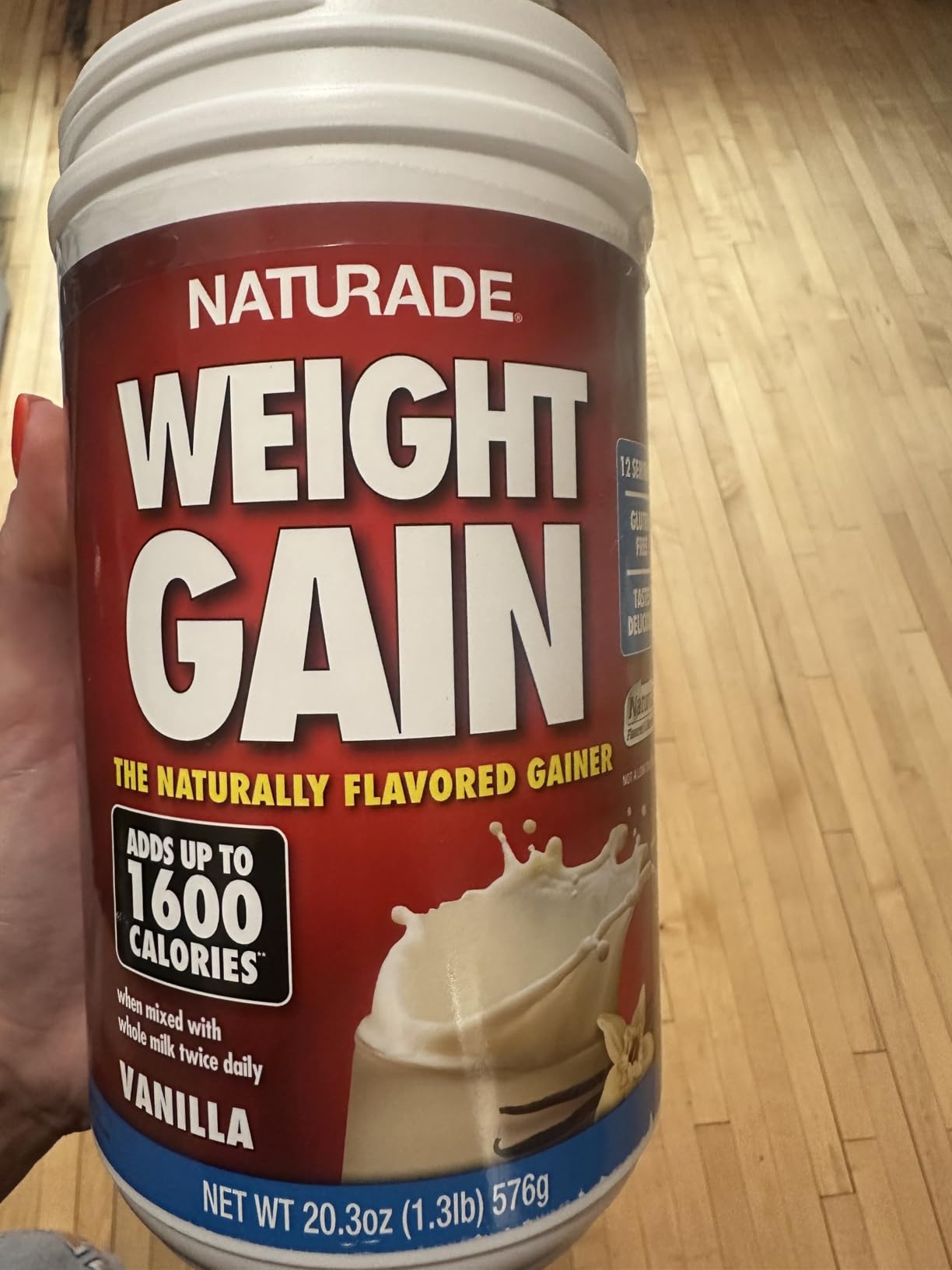 Naturade Weight Gain Nutrition Drink Mix for Healthy Weight Support, Balanced Calories with Protein, Vitamins & Minerals, Vanilla - 20.3 oz customer photo 1