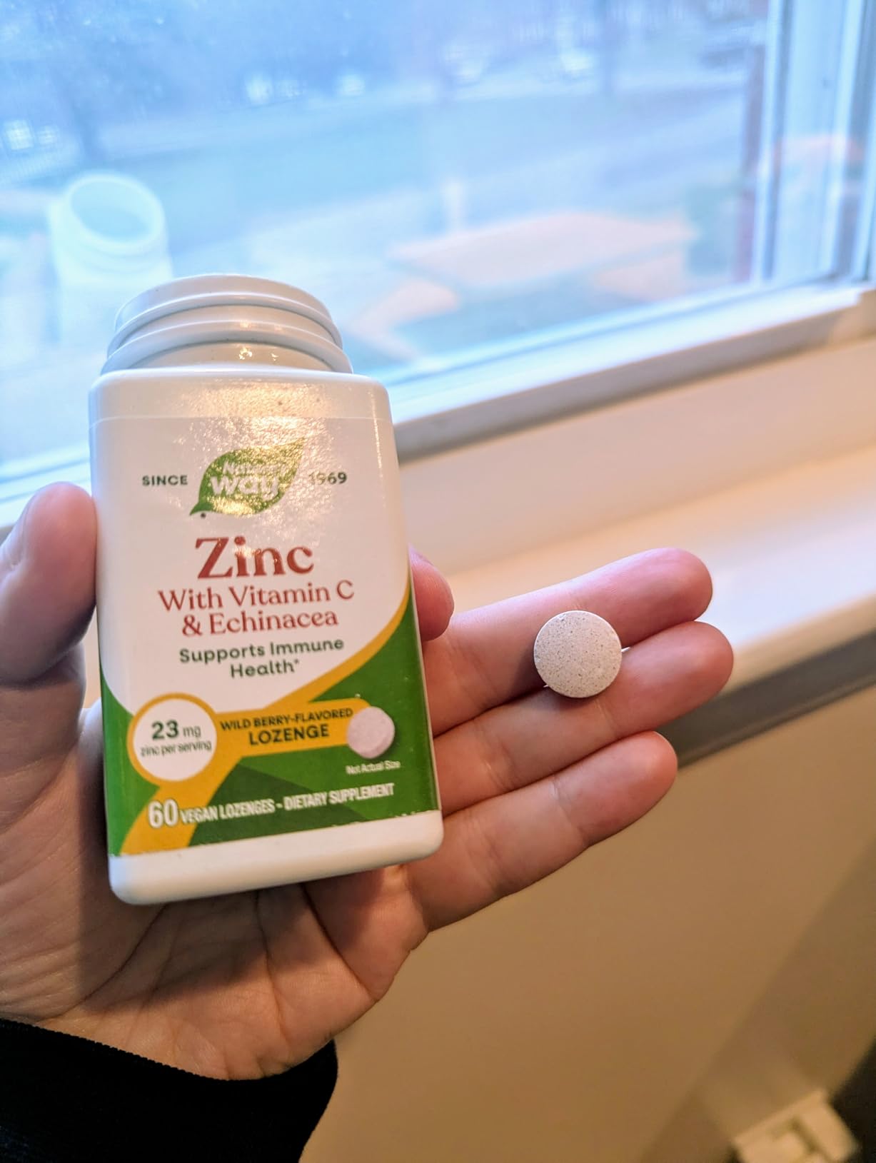 Nature's Way Zinc Lozenges with Vitamin C & Echinacea, Zinc Supplements for Men and Women, Convenient Lozenge Supports Immune Health and Function, Vegan, Wild Berry Flavored, 60 Count customer photo 1