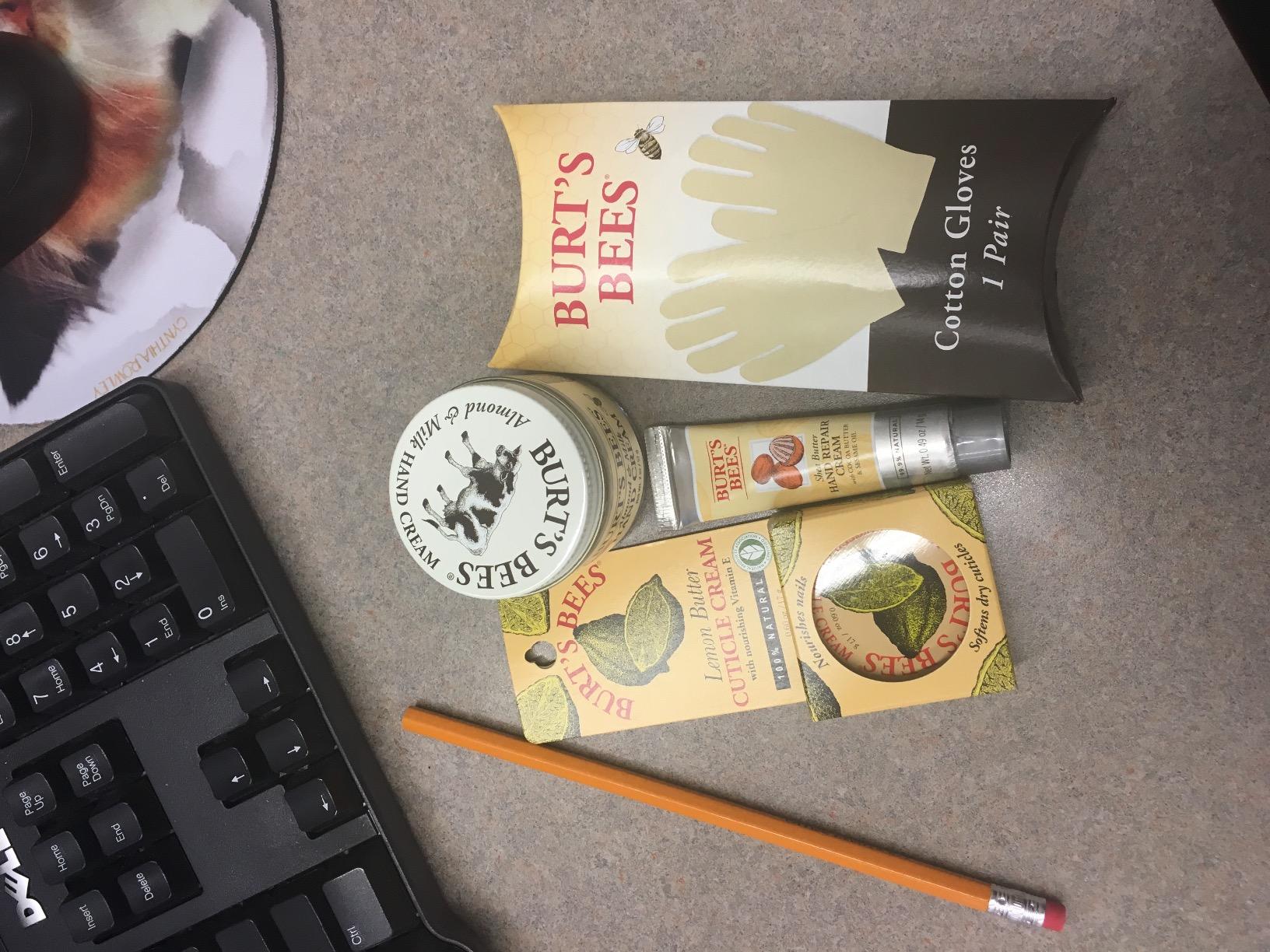Burt's Bees Hand Repair Set, Almond Milk Hand Cream, Lemon Butter Cuticle Cream, Shea Butter Repair plus Cotton Gloves, Perfect for a Skin Care Routine, Natural Origin Moisturizer Gift Set customer photo 2