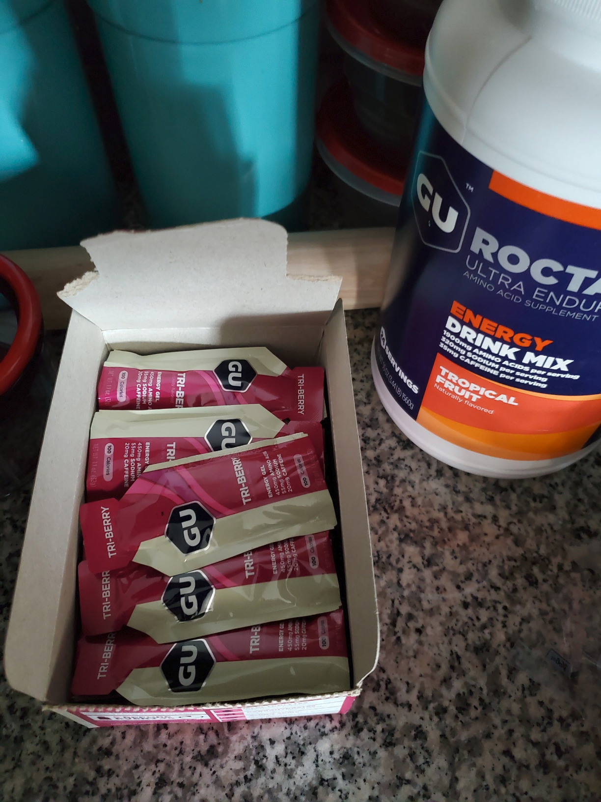 GU Energy Original Sports Nutrition Energy Gel, Vegan, Gluten-Free, Kosher, and Dairy-Free On-the-Go Energy for Any Workout, 8-Count, Tri-Berry customer photo 1