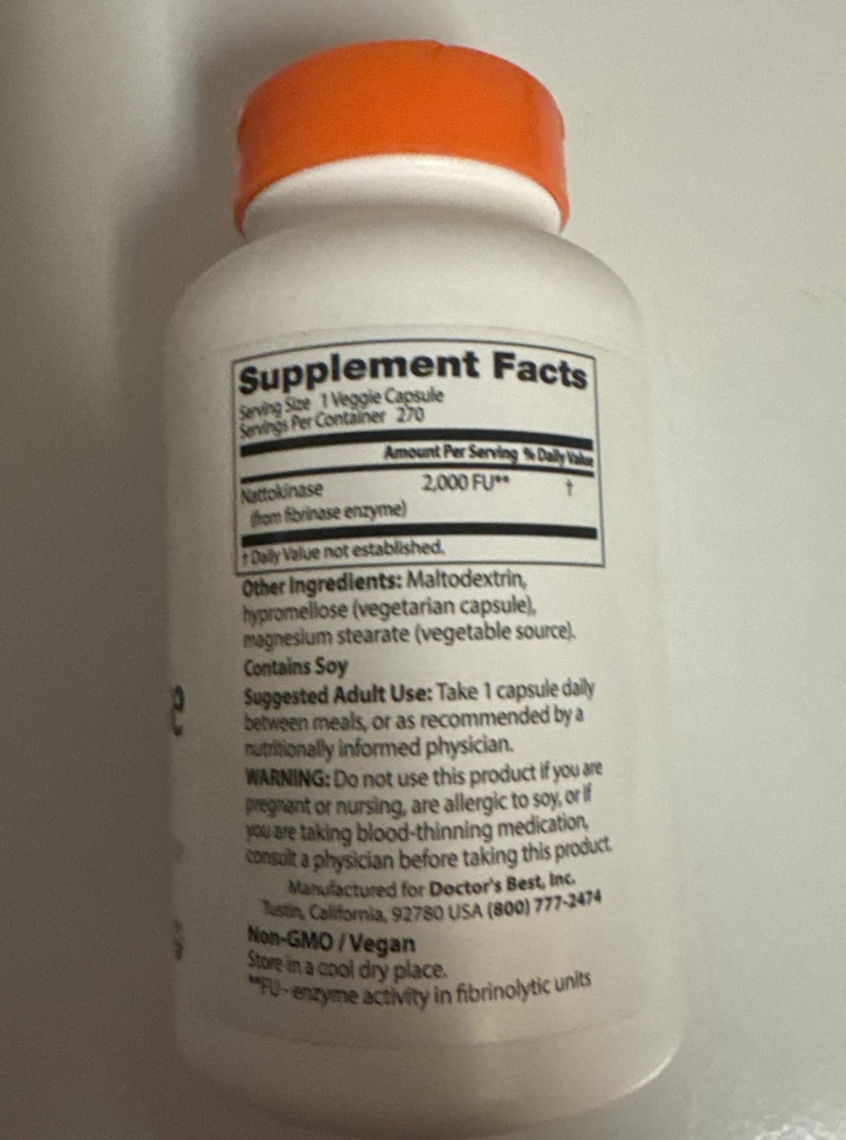 Doctor's Best Nattokinase 2000 FU Supplement - Supports Blood Flow, Heart Health, & Healthy Circulation, Nattokinase Enzyme Sourced from Japanese Natto - 90 Veg Caps customer photo 1