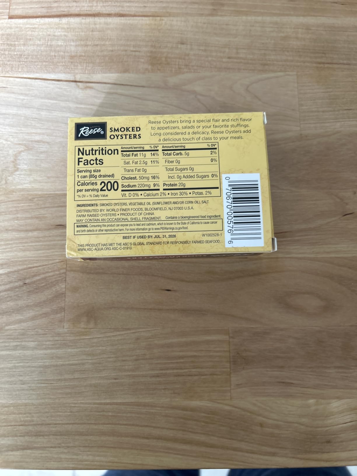 Reese Large Smoked Oysters, 3.7 Ounce (Pack of 10) customer photo 1