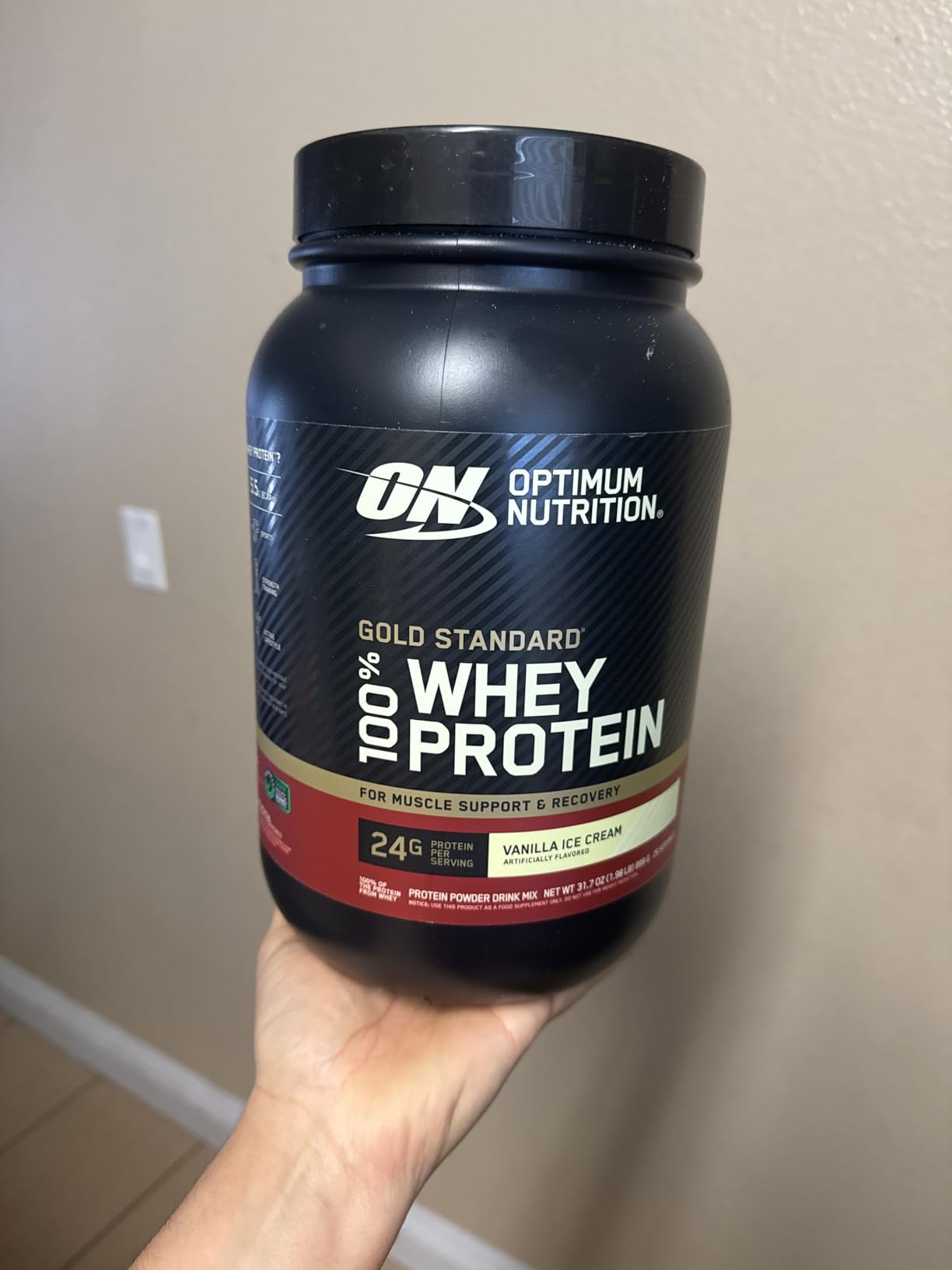 Optimum Nutrition Gold Standard 100% Whey Protein Powder, Vanilla Ice Cream, 2 Pound (Packaging May Vary) customer photo 2