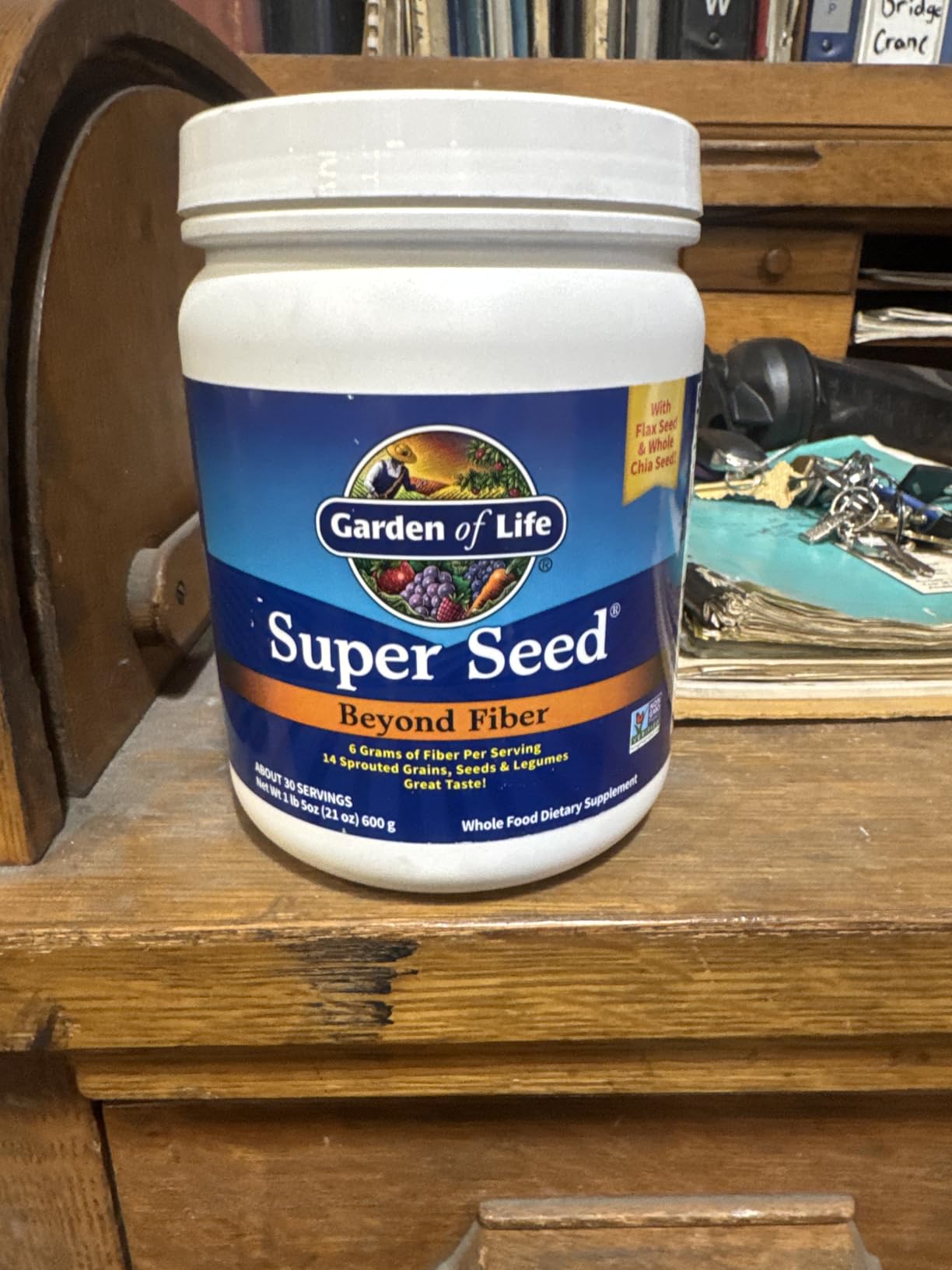 Garden of Life Super Seed Unflavored Fiber Powder, Whole Food Fiber Dietary Supplement with Protein and Omega 3, Vegetarian, 600g Powder customer photo 1