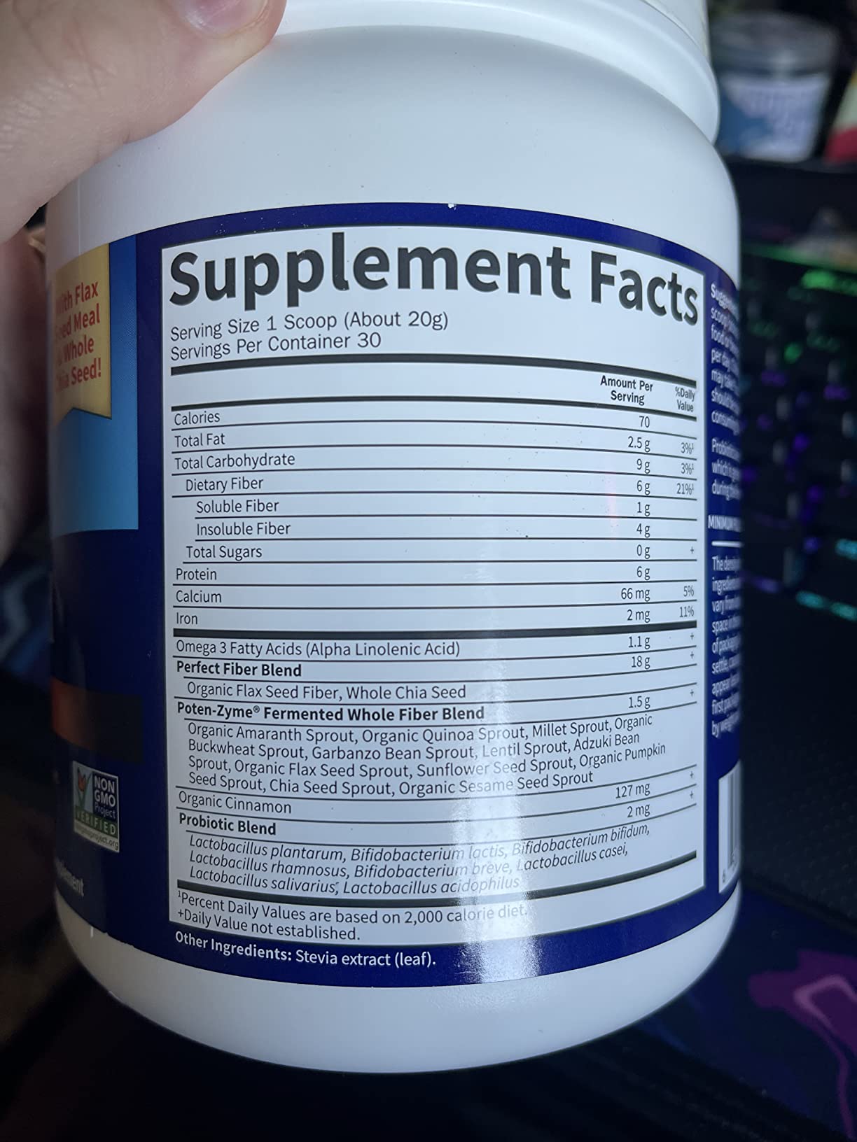 Garden of Life Super Seed Unflavored Fiber Powder, Whole Food Fiber Dietary Supplement with Protein and Omega 3, Vegetarian, 600g Powder customer photo 2