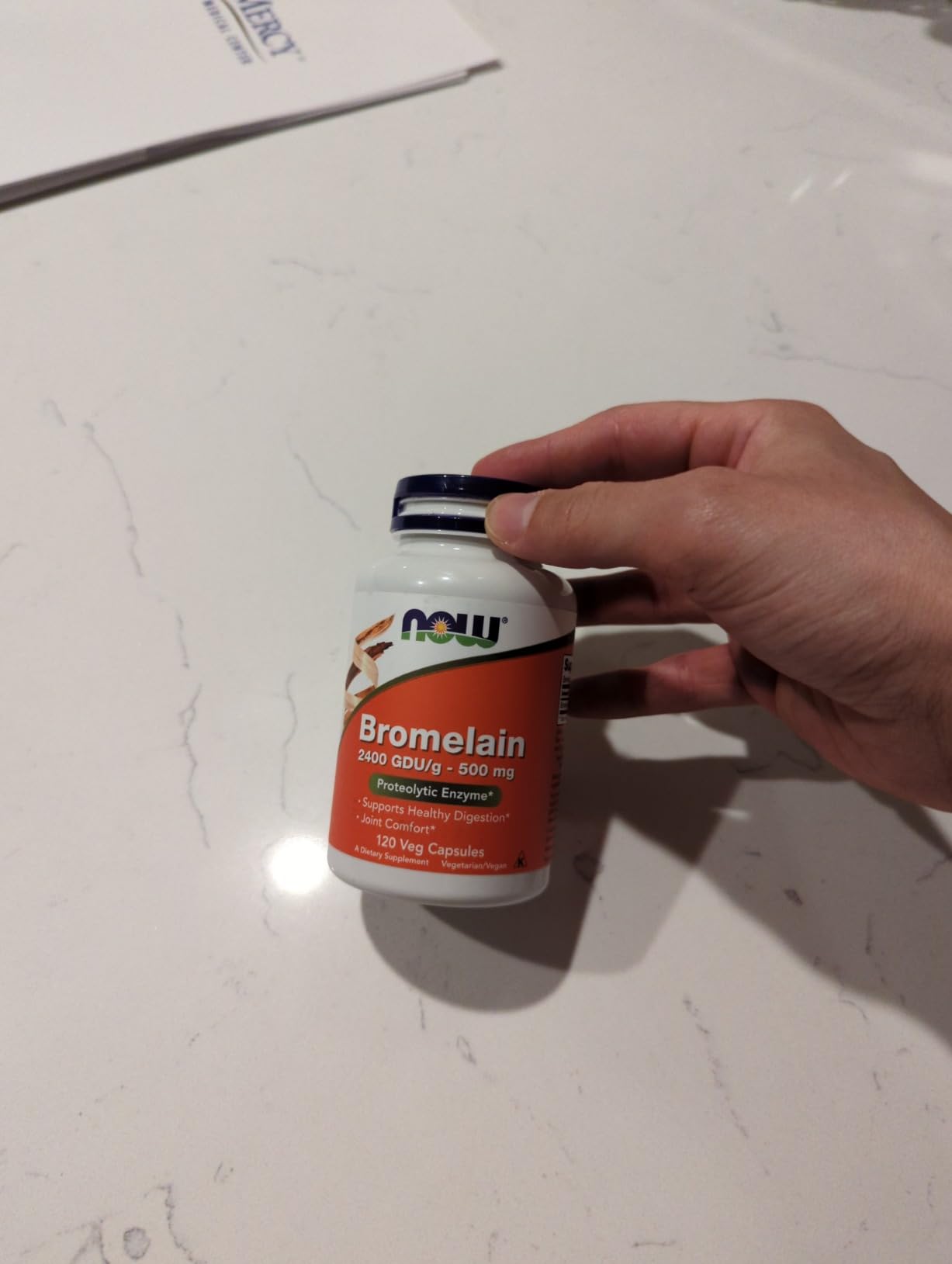 NOW Foods Supplements, Bromelain (Natural Proteolytic Enzyme) 2,400 GDU/g - 500 mg, Natural Proteolytic Enzyme, 120 Veg Capsules customer photo 2