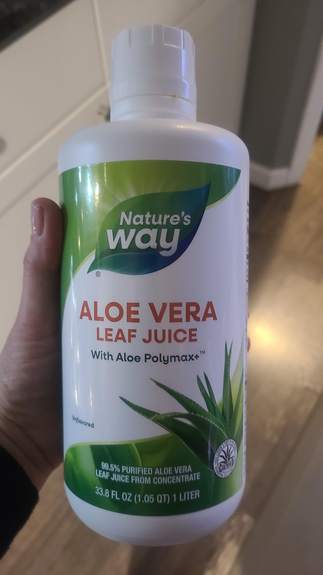Nature's Way Aloe Vera Leaf Juice, Flavorless Juice 99.5% Purified from Concentrate, Certified by The International Aloe Science Council, Unflavored, 33.8 Fl Oz customer photo 1
