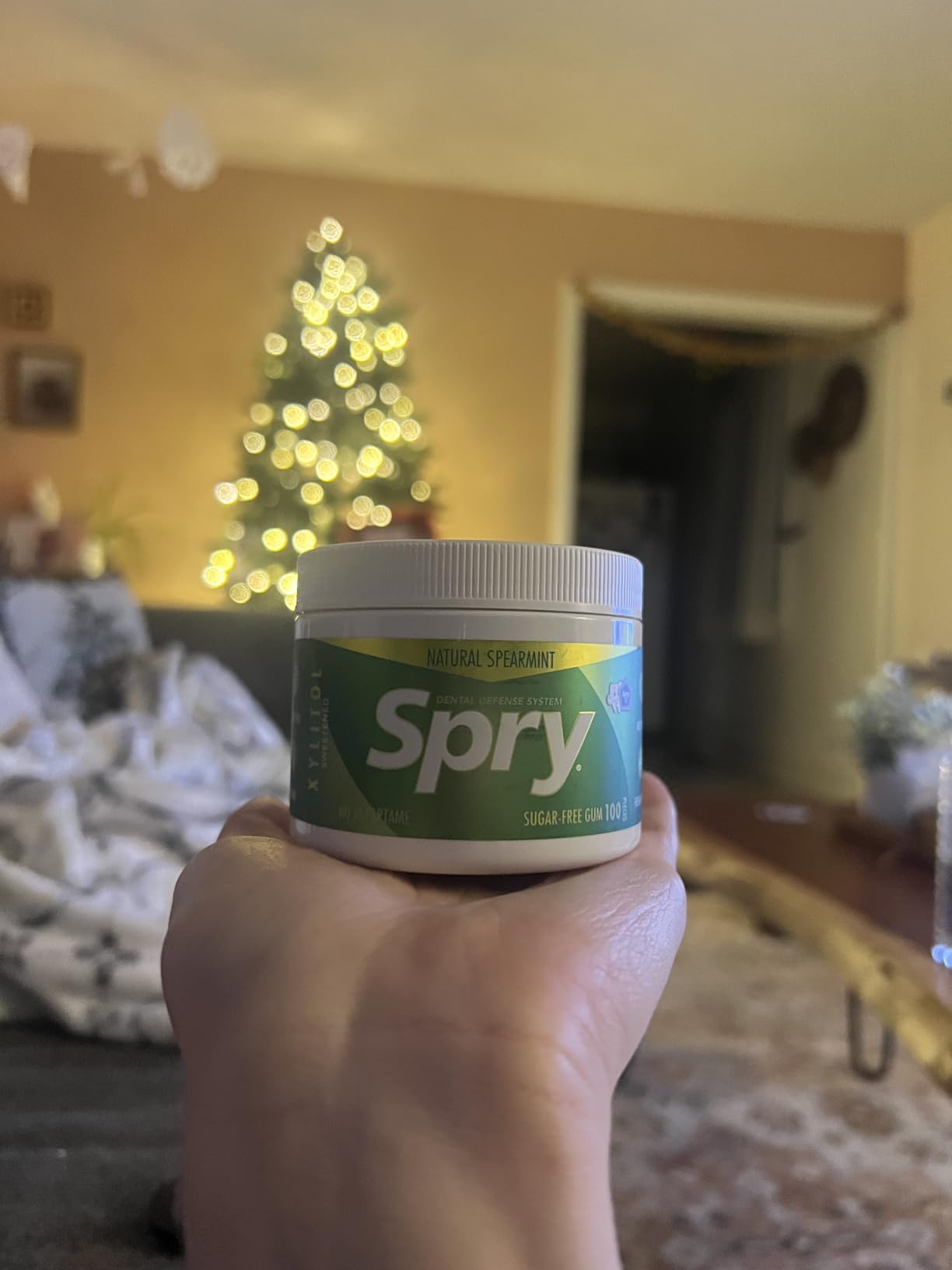 Spry Fresh Natural Xylitol Chewing Gum Dental Defense System - Aspartame-Free, Sugar-Free, Non-GMO, Gluten-Free (Spearmint, 100 Count) customer photo 1