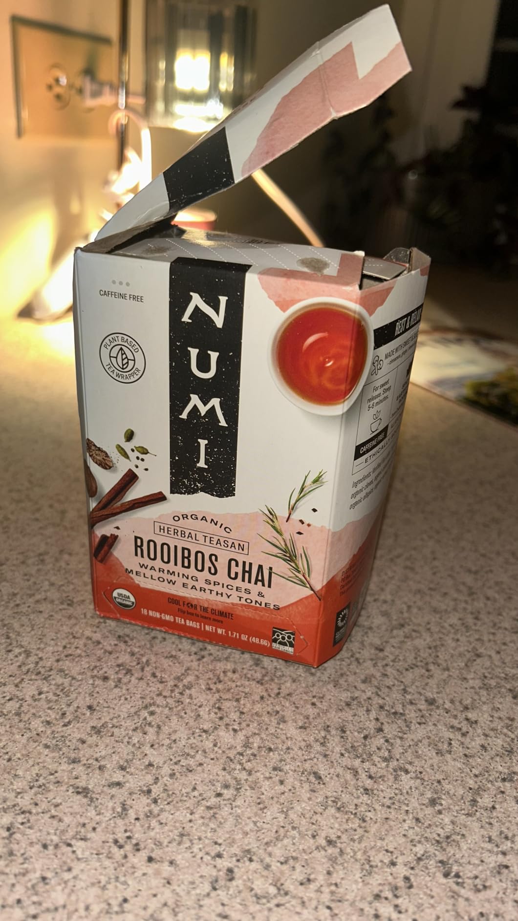 Numi Organic Rooibos Chai Tea, 18 Herbal Tea Bags, Caffeine Free customer photo 1