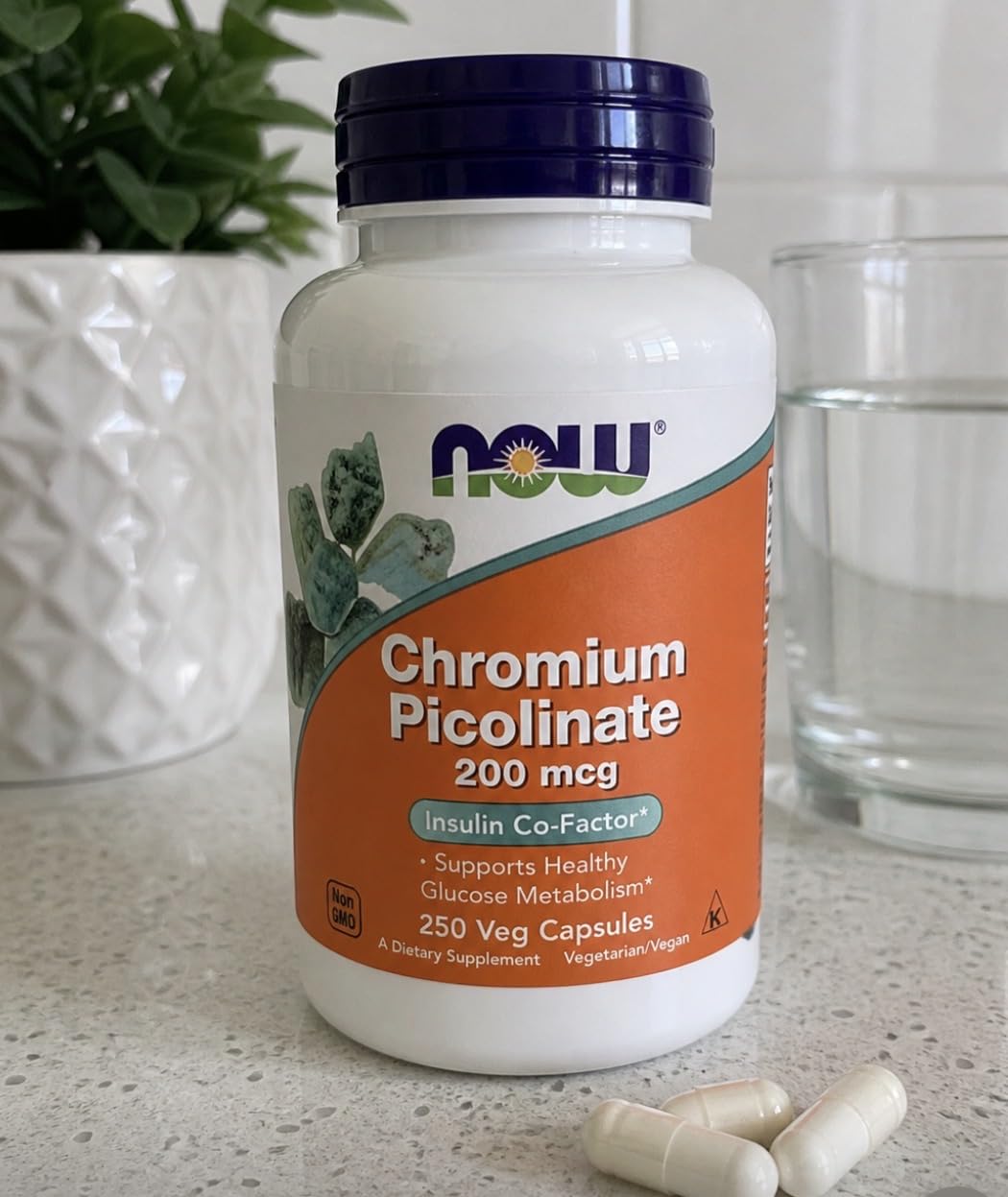 NOW Supplements, Chromium Picolinate 200 mcg, Insulin Co-Factor*, 100 Veg Capsules customer photo 1