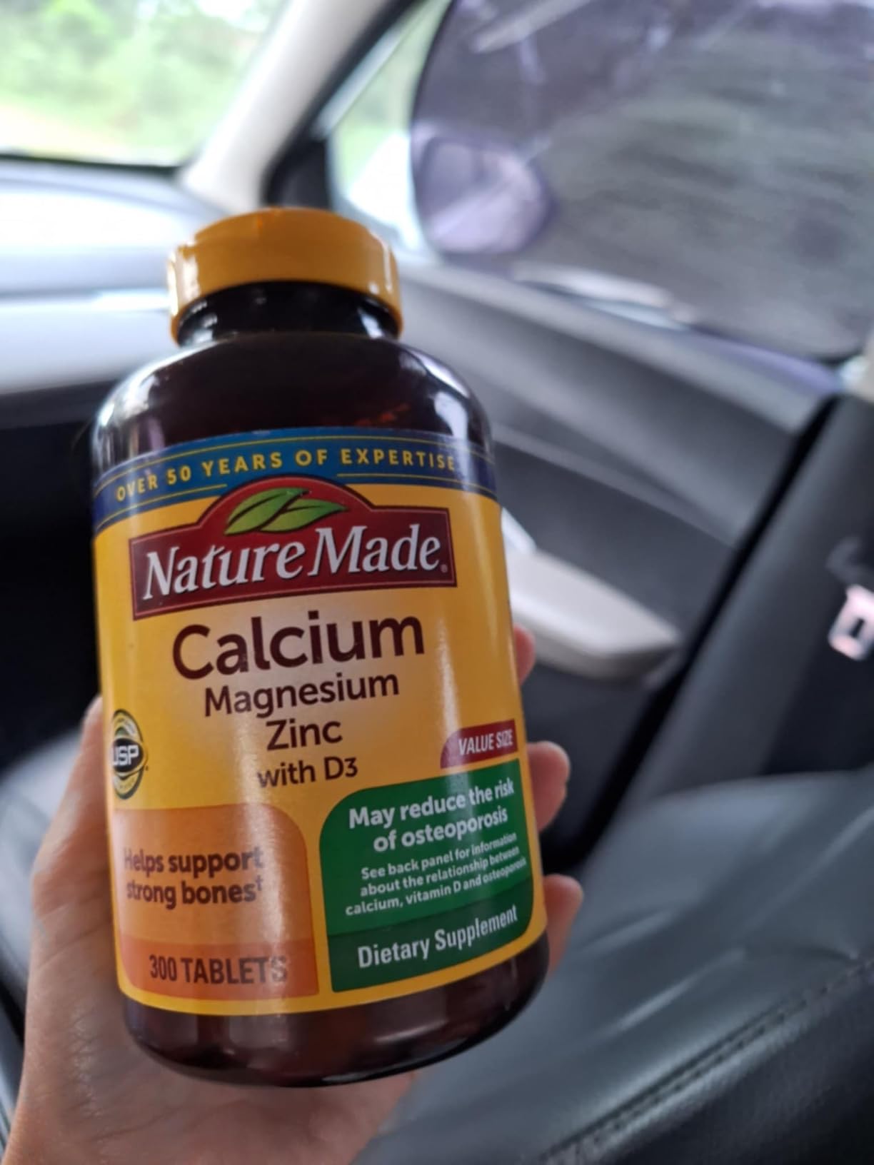 Nature Made Calcium Magnesium Zinc with Vitamin D3, Dietary Calcium Supplement for Bone Support, 300 Tablets customer photo 2