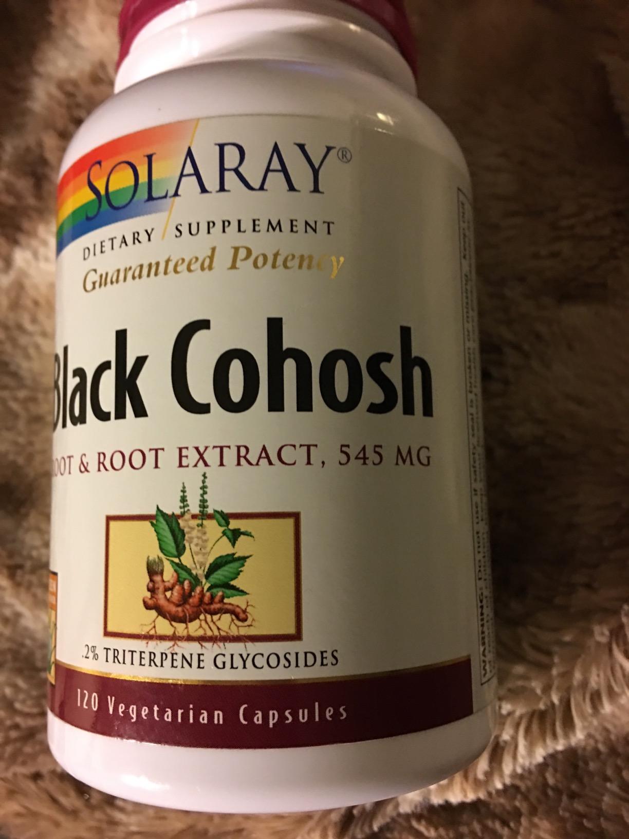 SOLARAY Black Cohosh Root Supplement for Women - Menopause Support, Vegan Capsules, Black Cohosh Herb, 545 mg per Serving, Phytoestrogen Properties, 0.2% Triterpene Glycosides - 120 Veg Cap Count customer photo 1