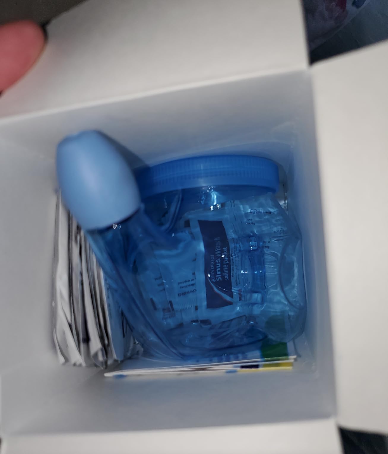 SinuCleanse Soft Tip Neti Pot Nasal Wash System, Relieves Nasal Congestion Due to Cold & Flu, Dry Air, Allergies, 30 All-Natural Saline Packets, Made in USA customer photo 2
