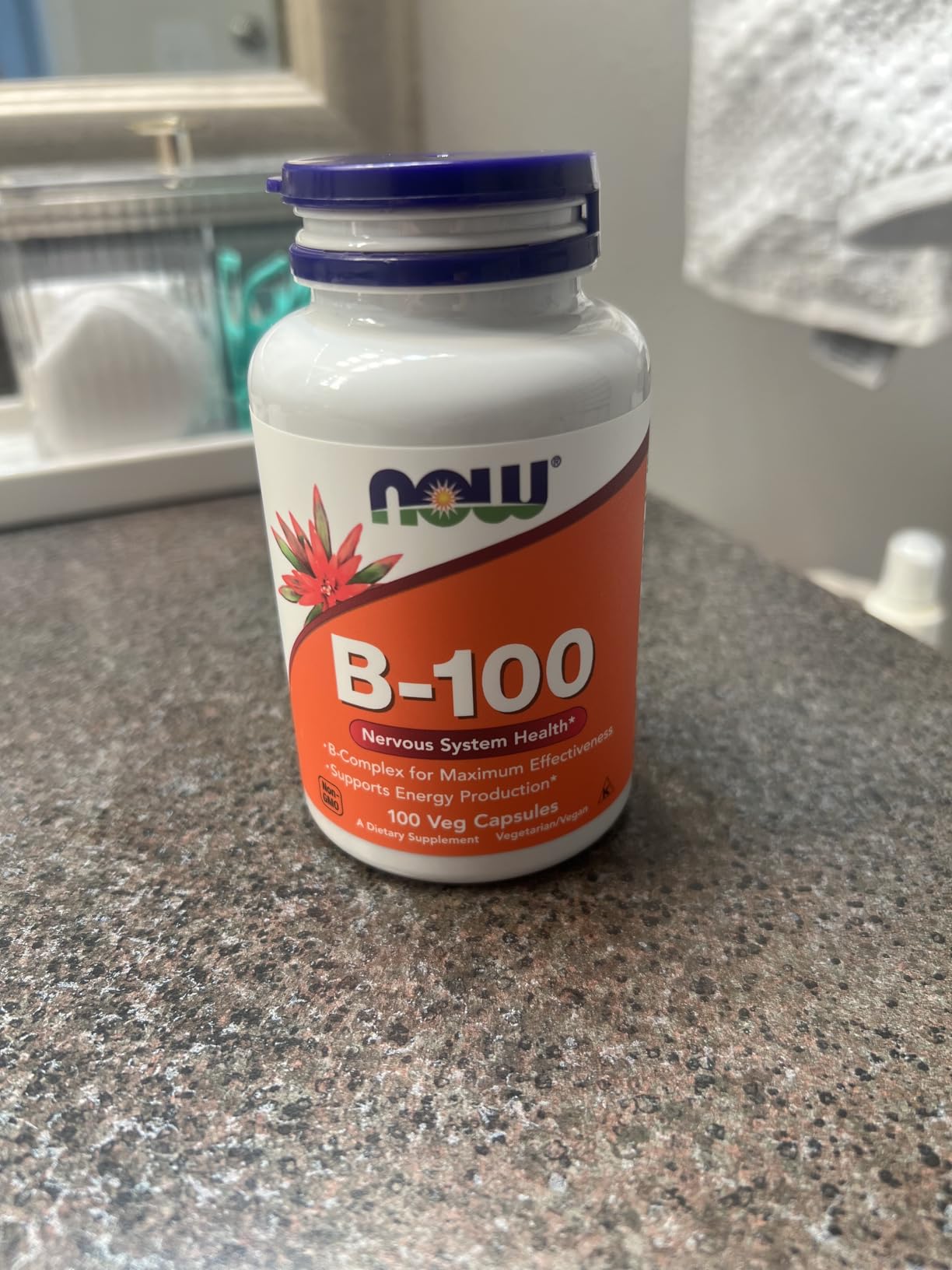 NOW Foods Supplements, Vitamin B-100, Energy Production, Nervous System Health, 100 Veg Capsules customer photo 1