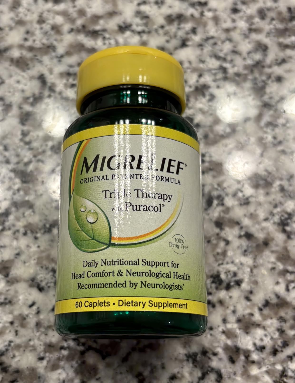 MigreLief Original Triple Therapy with Puracol - Nutritional Support for Migraine Sufferers - 60 Caplets/1 Month Supply customer photo 1