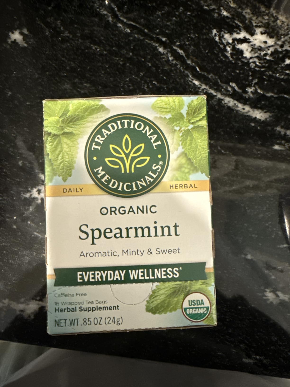 Traditional Medicinals Organic, Spearmint Tea - Supports Everyday Wellness, Healthy & Refreshing - Kosher, Non-GMO, Caffeine-Free, Compostable - 16 Tea Bags customer photo 1