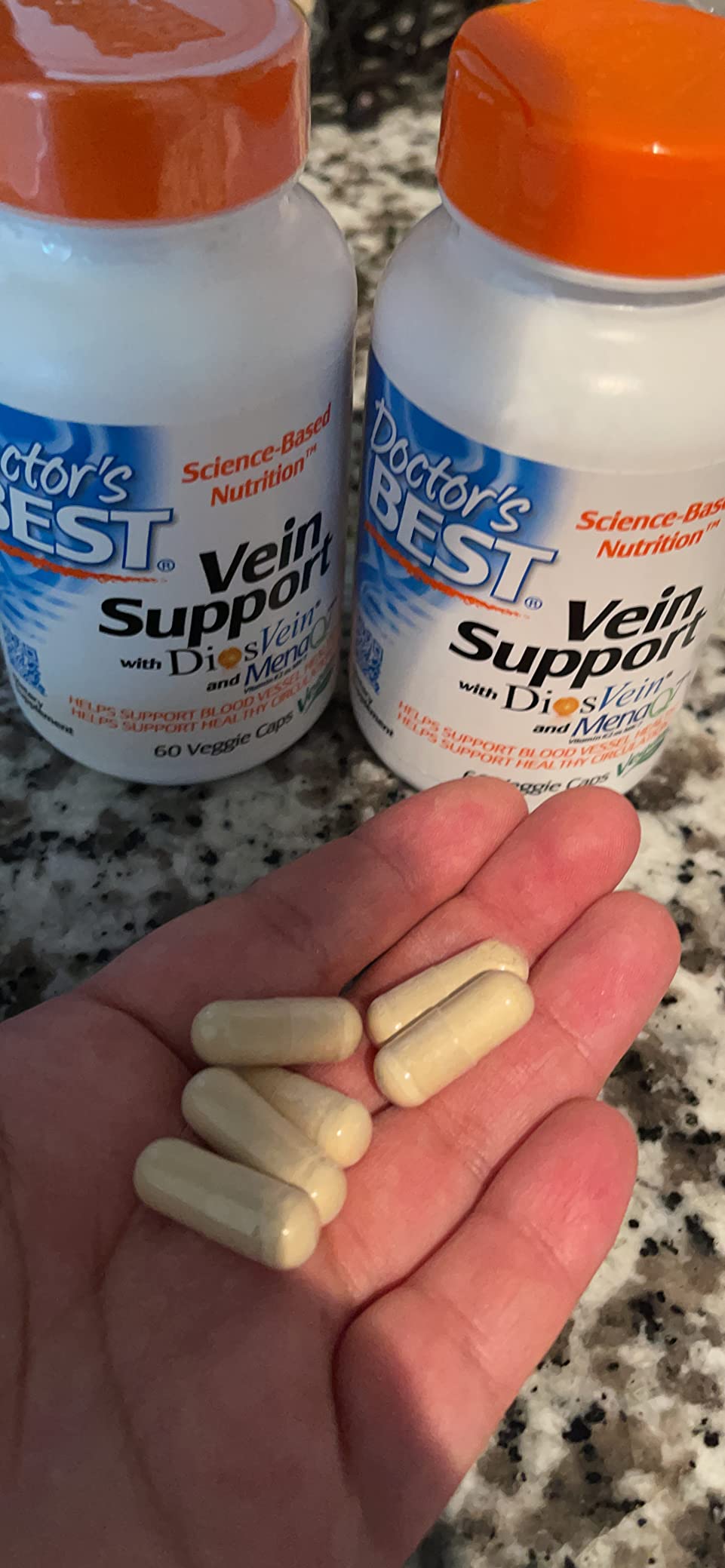 Doctor's Best Vein Support Supplement - Contains Diosmin & Hesperidin, Circulation Support for Legs & Feet, Formula with Vitamin K2 & Natural Orange Extract, Vegan - 60 Veg Caps customer photo 2