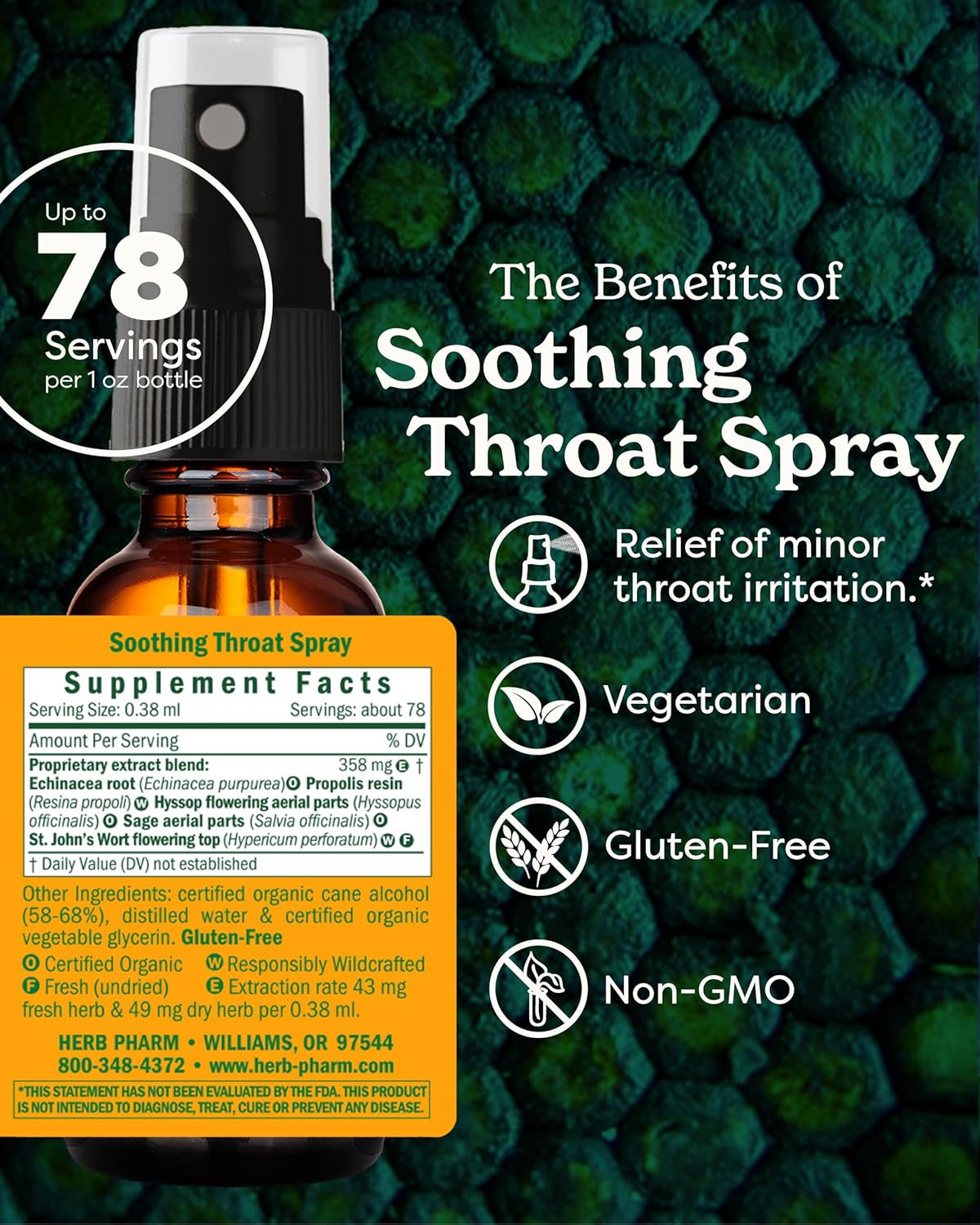 Herb Pharm Soothing Throat Spray: with Propolis & Echinacea, Relief of Minor Throat Irritation, Active Immune Support Echinacea Throat Spray, Sugar-Free Herbal Supplement, Up to ~5 Week Supply, 1 oz customer photo 2
