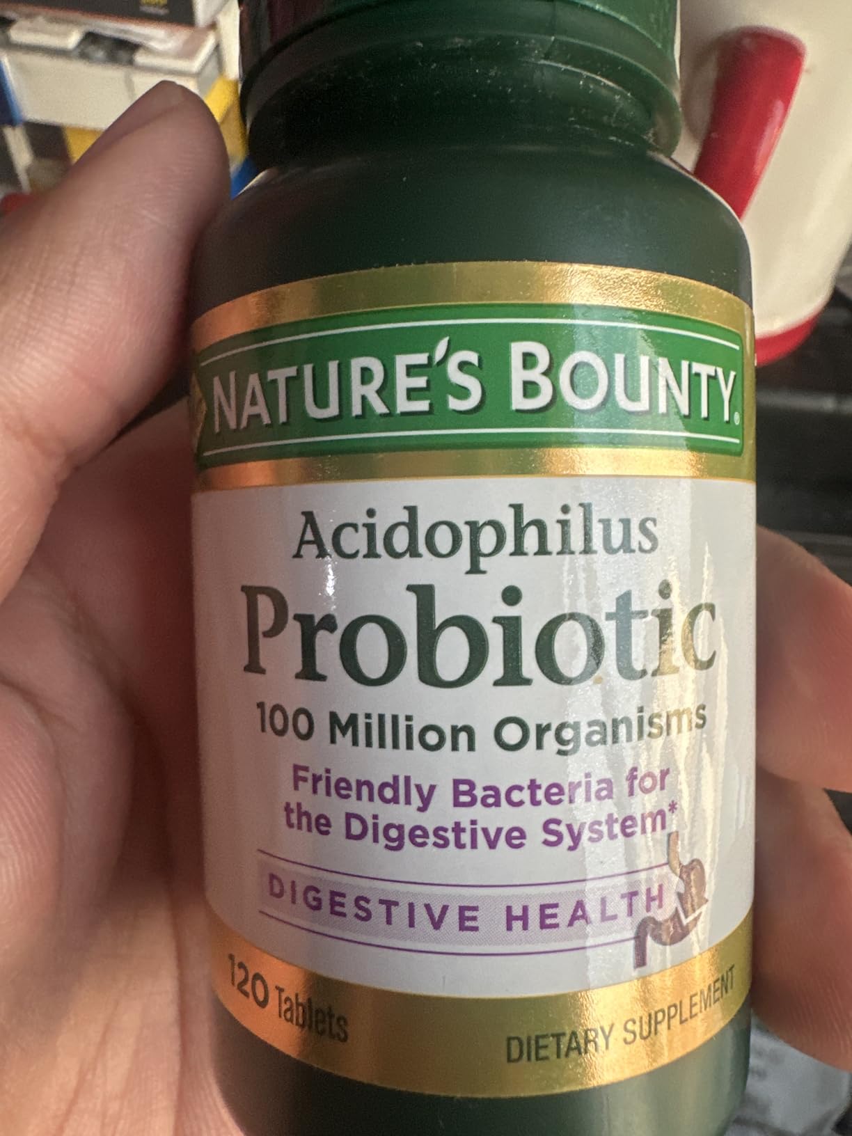 Nature's Bounty Lactobacillus Acidophilus Probiotic Supplement - Daily Probiotic for Women/Men Digestive Health, 100 Million Organisms, Vegetarian, 1 Serving per Day, 120 Tablets customer photo 1