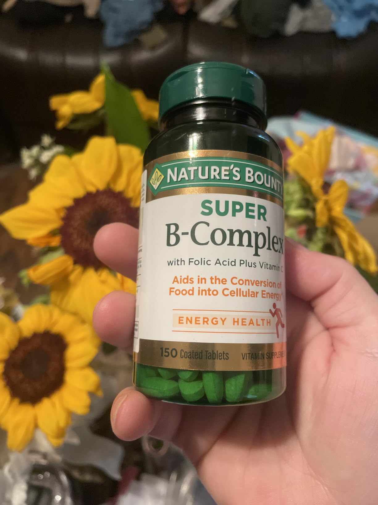 Nature's Bounty Super B Complex Vitamins with Vitamin C & Folic Acid, Vitamins for Immune & Cellular Energy Support, 150 Tablets customer photo 2