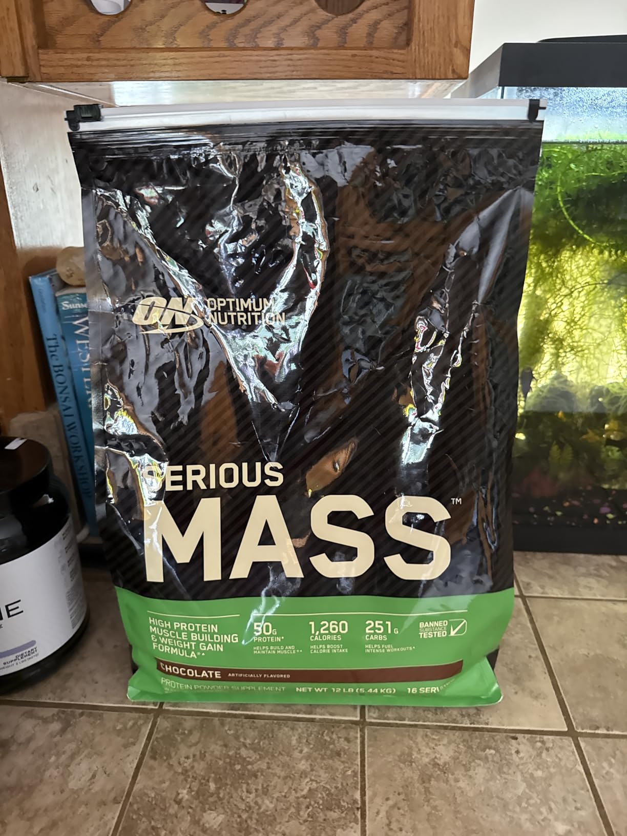 Optimum Nutrition Serious Mass, Weight Gainer Protein Powder, Mass Gainer, Vitamin C and Zinc for Immune Support, Creatine, Chocolate, 6 Pound (Packaging May Vary) customer photo 2
