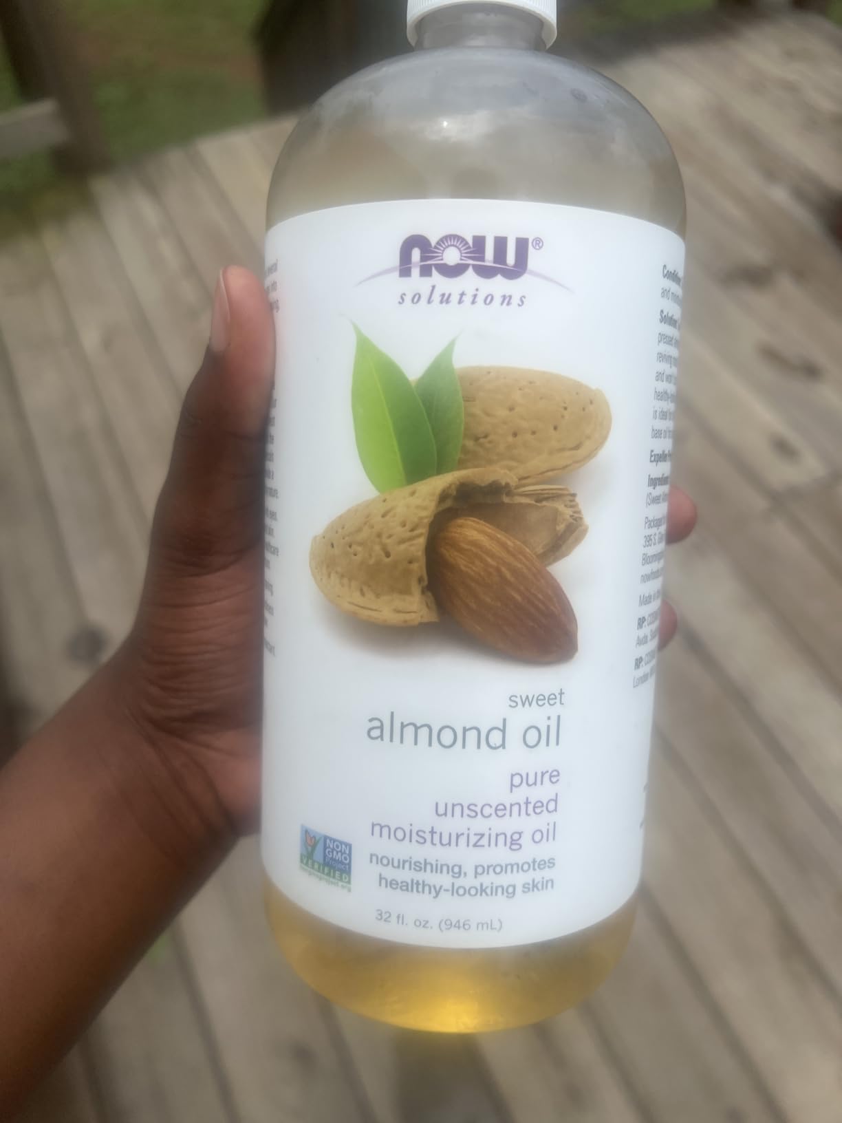NOW Foods Solutions, Sweet Almond Oil, 100% Pure Moisturizing Oil, Promotes Healthy-Looking Skin, Unscented Oil, 16-Ounce,Package may vary customer photo 2