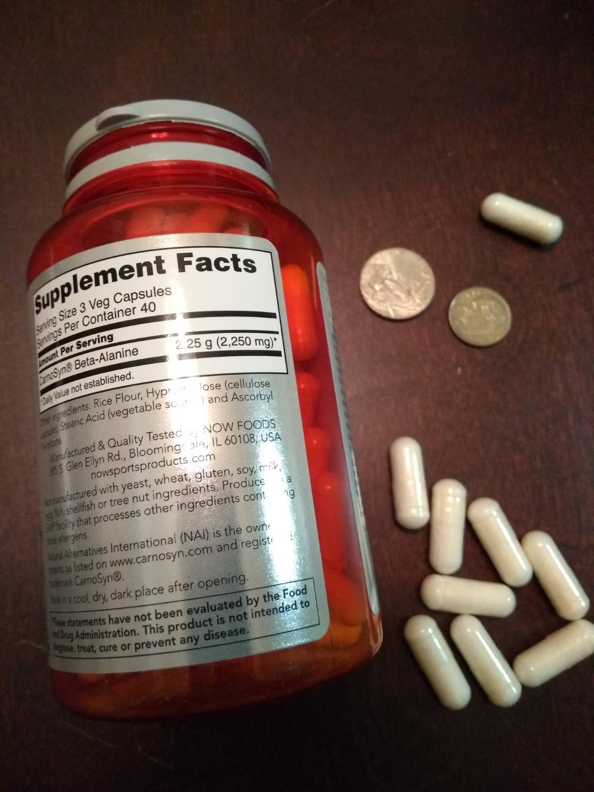 NOW Foods Sports Nutrition, Beta-Alanine 750 mg, Delays Muscle Fatigue, Endurance, 120 Veg Capsules customer photo 1