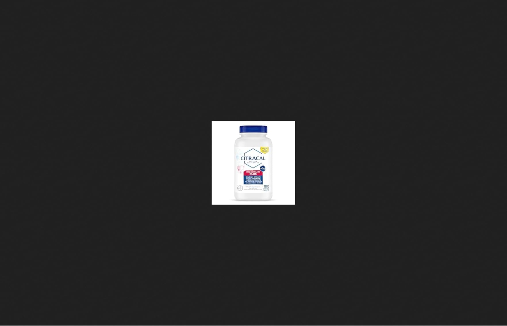 Citracal Maximum Plus Calcium Supplement - Calcium Citrate with Vitamin D3, Zinc, & Essential Minerals for Bone Health Support, Ages 12+, 180 Count customer photo 1