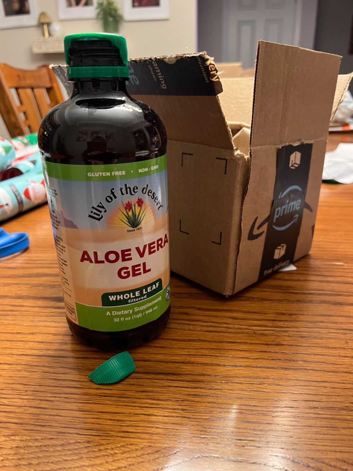 Lily Of The Desert Aloe Vera Gel, Preservative Free - Whole Leaf Filtered Thicker Consistency Aloe Vera Drink with Natural Vitamins, Digestive Enzymes for Gut Health, Wellness, Glowing Skin, 32 Fl Oz customer photo 2