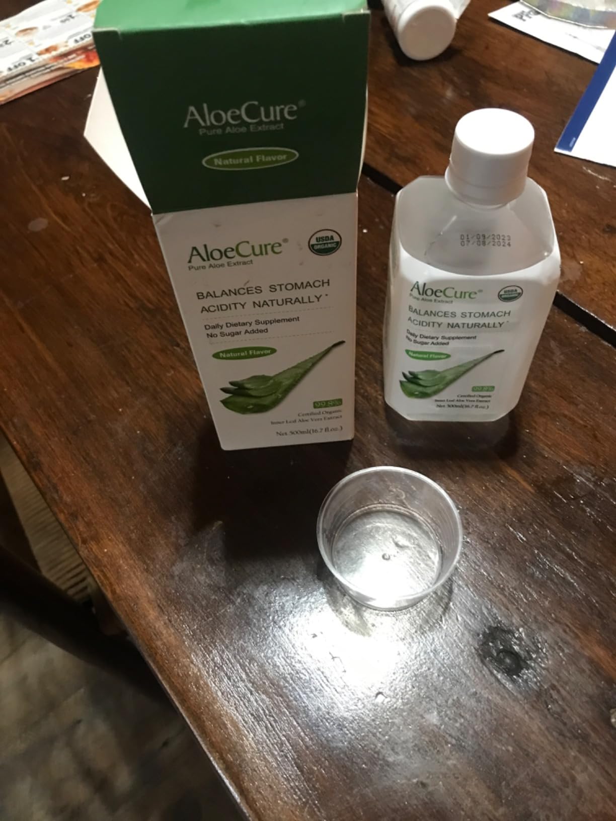 AloeCure USDA Organic Aloe Vera Juice Made Within 12 Hrs of Harvest - Pure Aloe Juice Natural Digestive Supplement to Support Digestion, Immune System and Balanced Stomach Acidity, 500ml Bottle customer photo 1