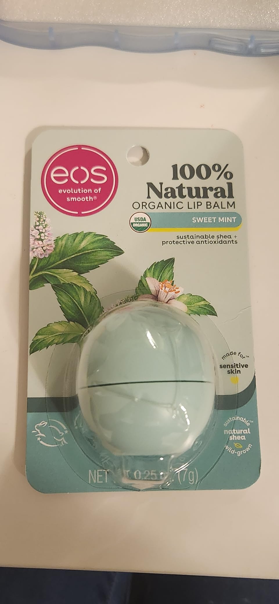 eos 100% Natural & Organic Lip Balm - Sweet Mint, All-Day Moisture, Dermatologist Recommended for Sensitive Skin Care customer photo 2
