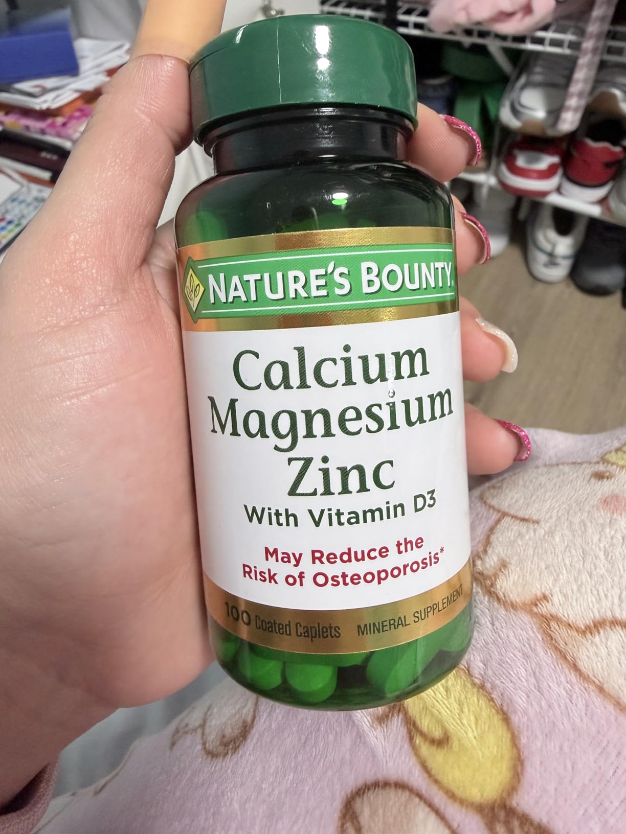 Nature's Bounty Calcium Magnesium & Zinc Caplets, Immune & Bone Health, Daily Supplement, 1000mg Calcium, 400mg Magnesium, 600 IU Vitamin D, Gluten Free, 100 Caplets customer photo 2