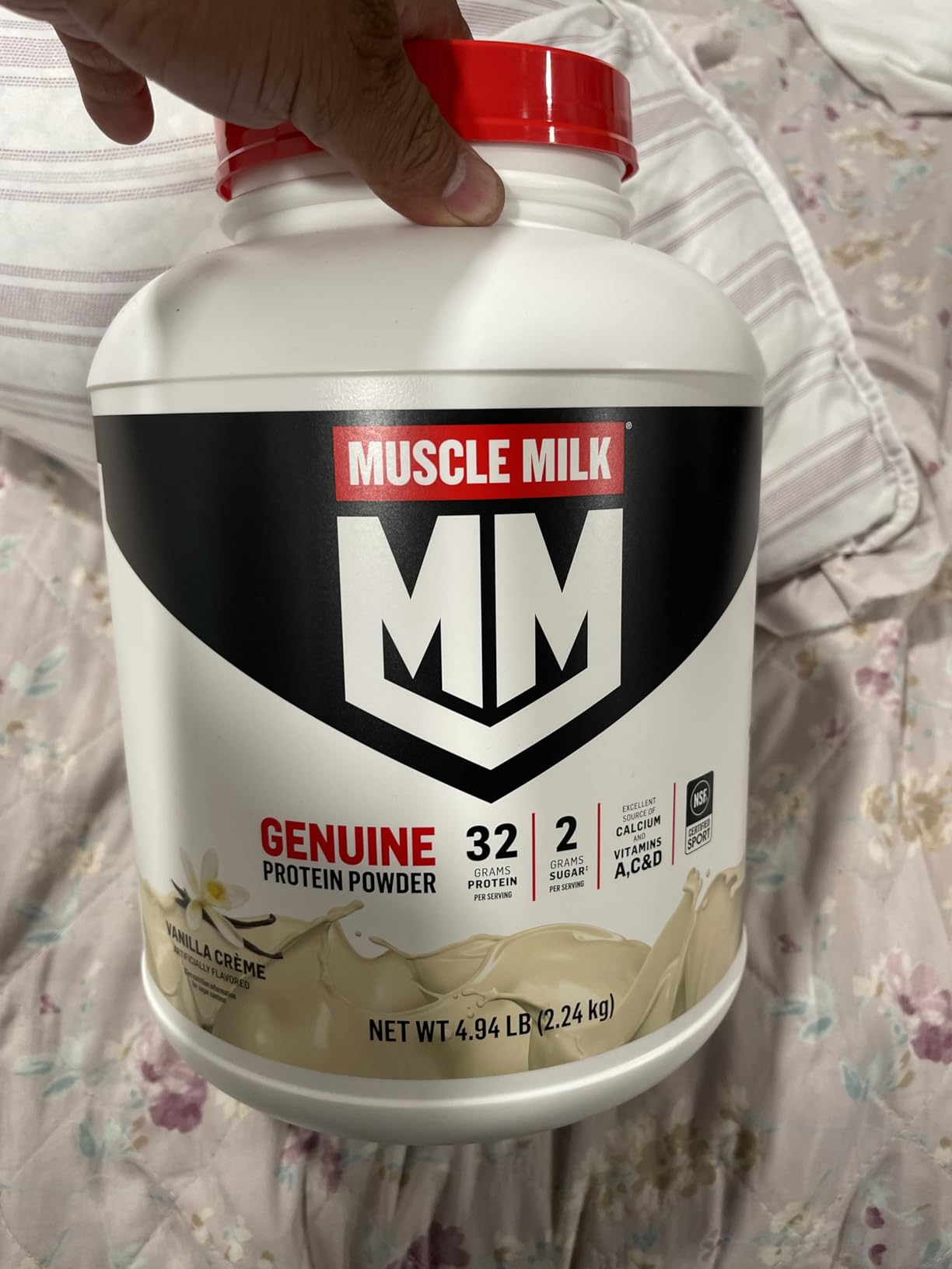 Muscle Milk Genuine Protein Powder, Vanilla Creme, 32g Protein, 4.94 Pound, 32 Servings customer photo 2