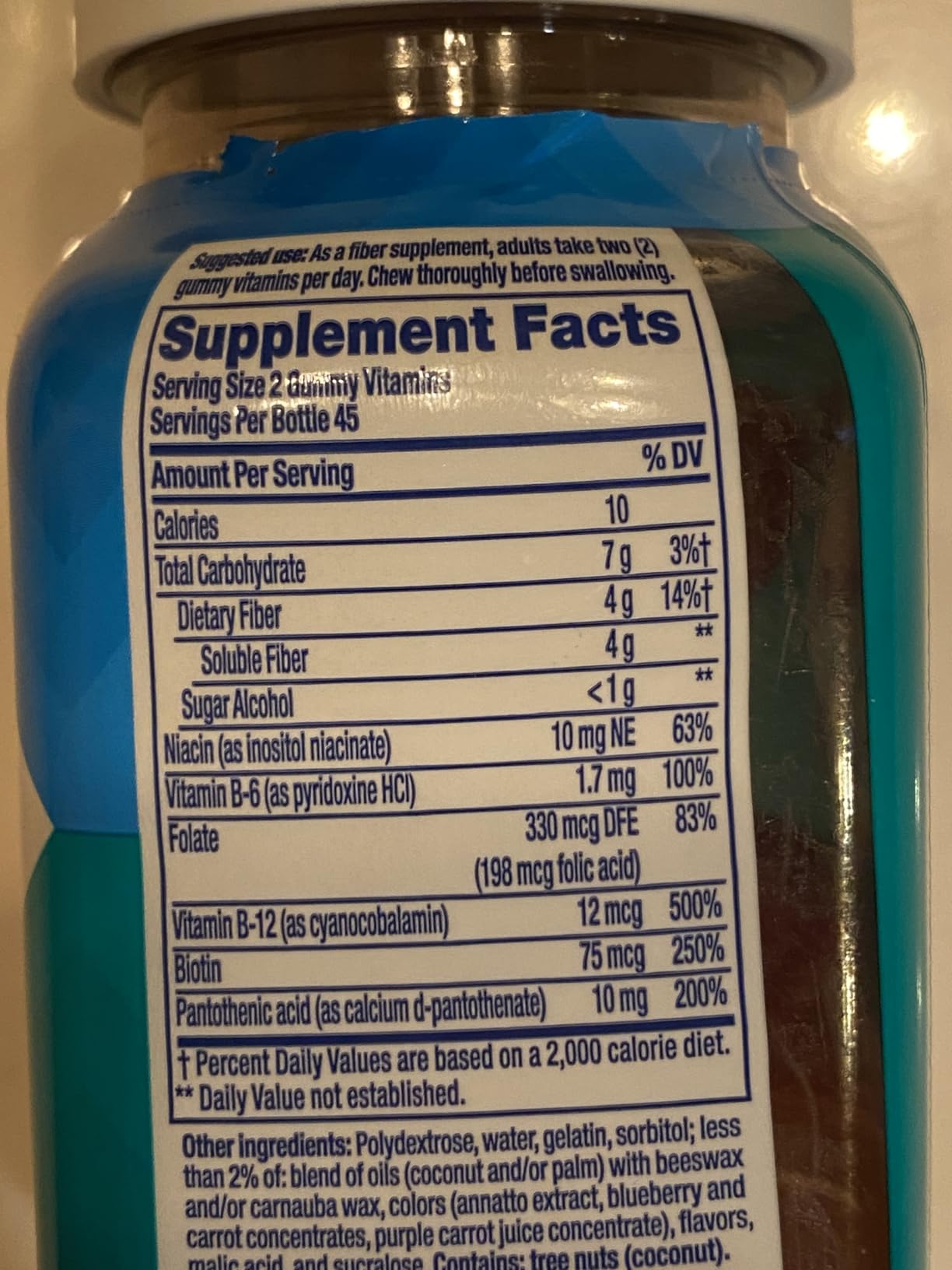 Vitafusion Fiber Well Fit Gummies | 4g | 90 Count | Sugar Free Adult Gummy | Berry & Peach Flavors | Gluten Free Supplement customer photo 1