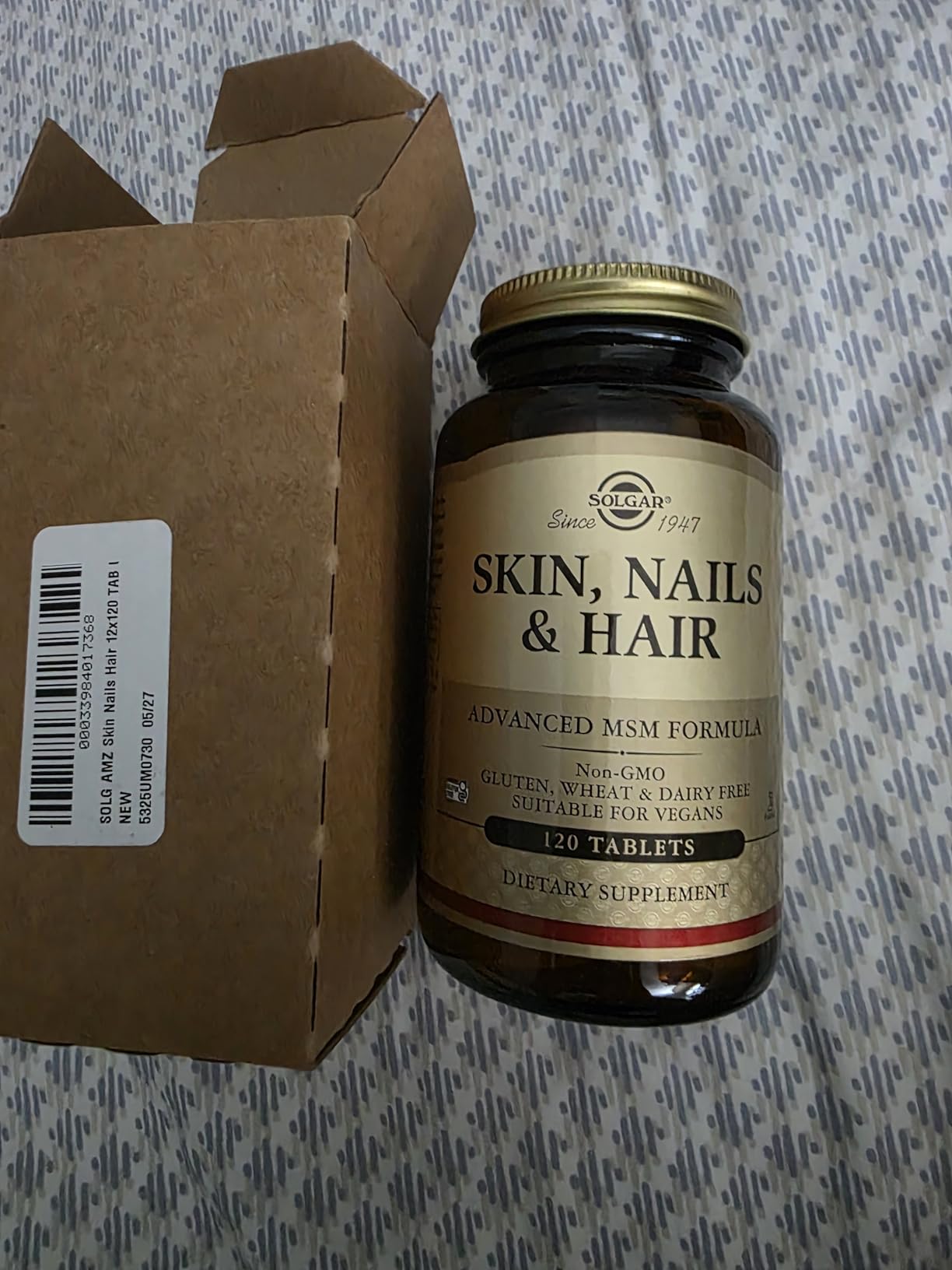 Solgar Skin, Nails & Hair, Advanced MSM Formula, 120 Tablets - Supports Collagen for Hair, Nail and Skin Health - Provides Zinc, Vitamin C & Copper - Non GMO, Vegan, Gluten & Dairy Free - 60 Servings customer photo 1
